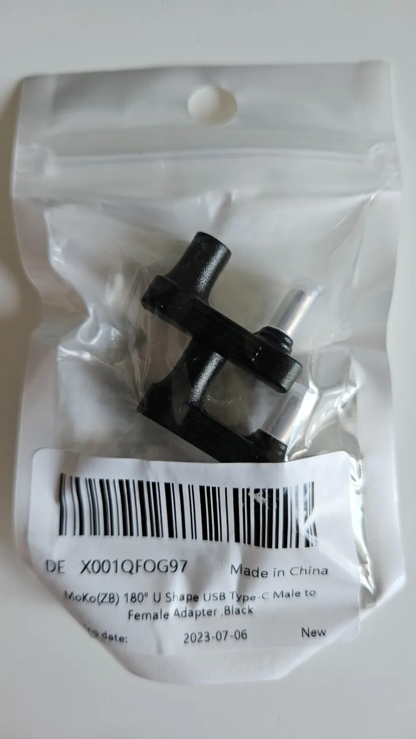MoKo Adattatore USB-C 180° Forma U 2 Pezzi Grigio