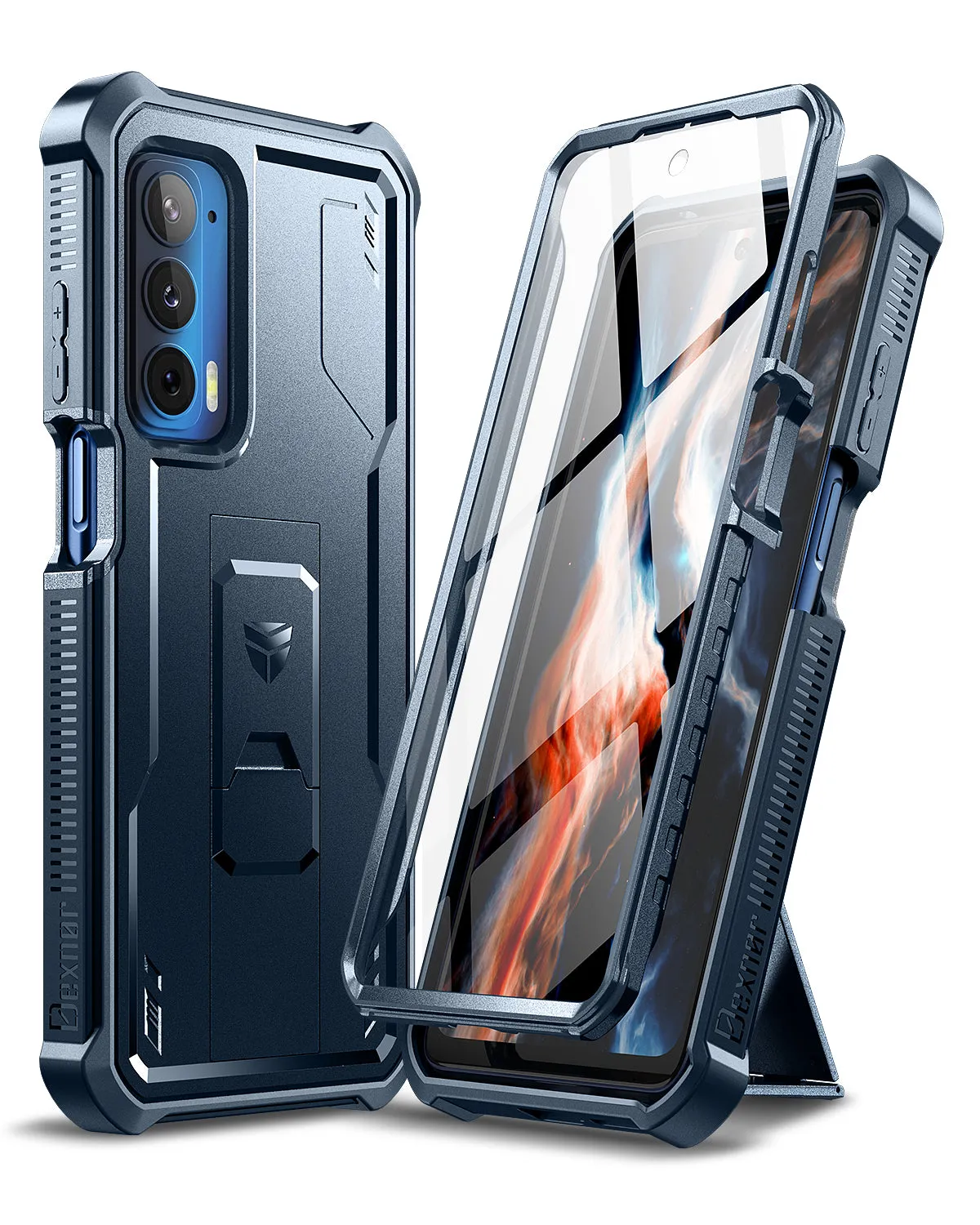 Dexnor Moto Edge 2021 custodia nera con stand