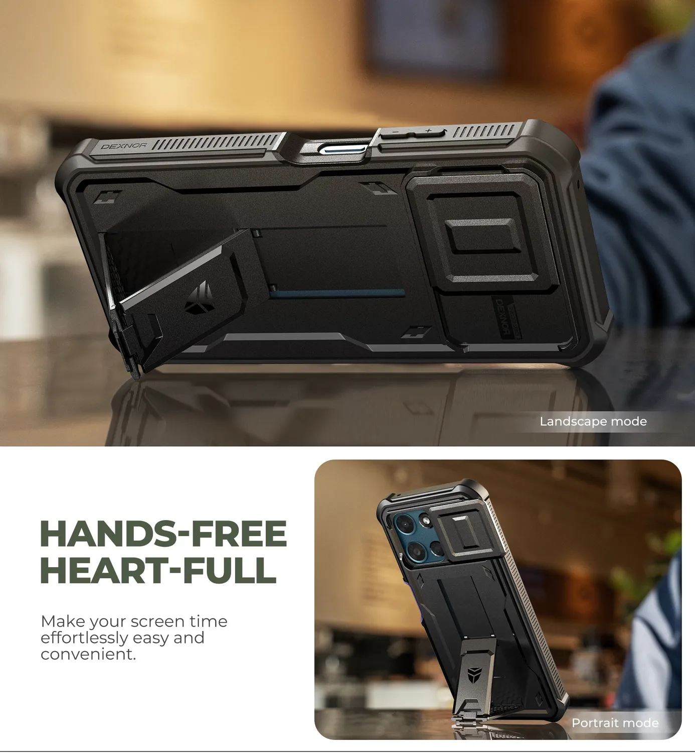 Dexnor Moto G Play 2026 cover antiurto con pellicola nera