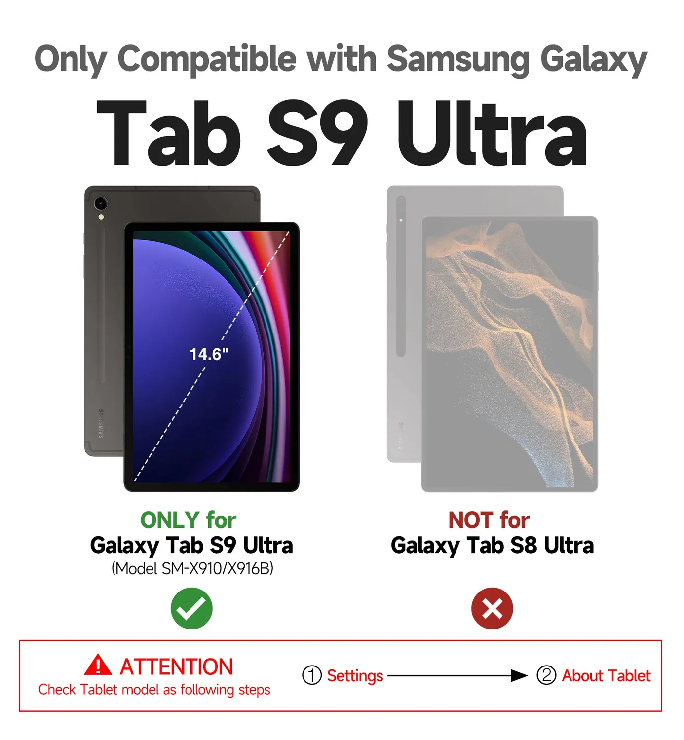 Dexnor Tab S9 Ultra 14.6 custodia tastiera nera retroilluminata
