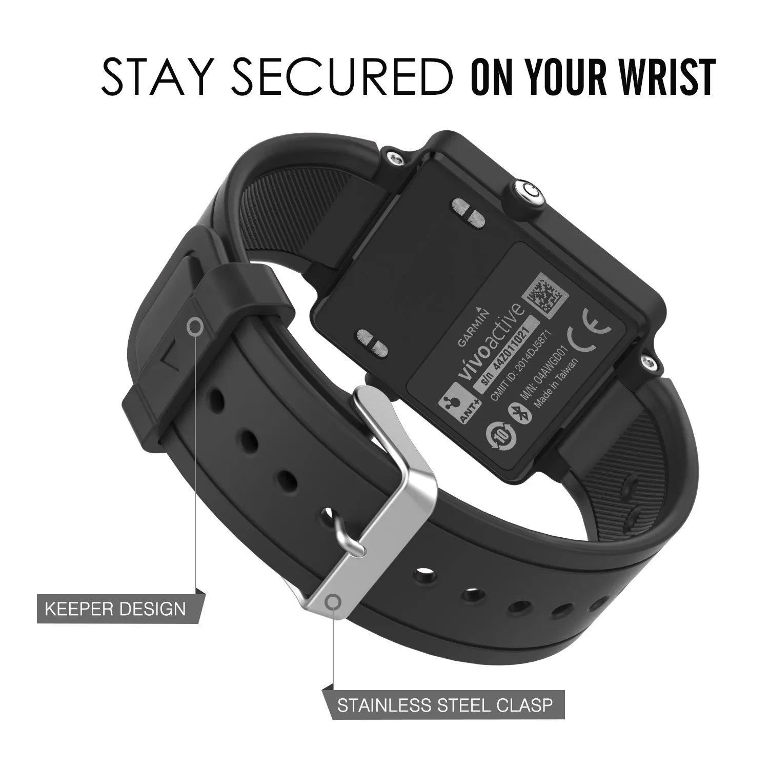 MoKo Garmin Vivoactive Cinturino Silicone Nero Resistente