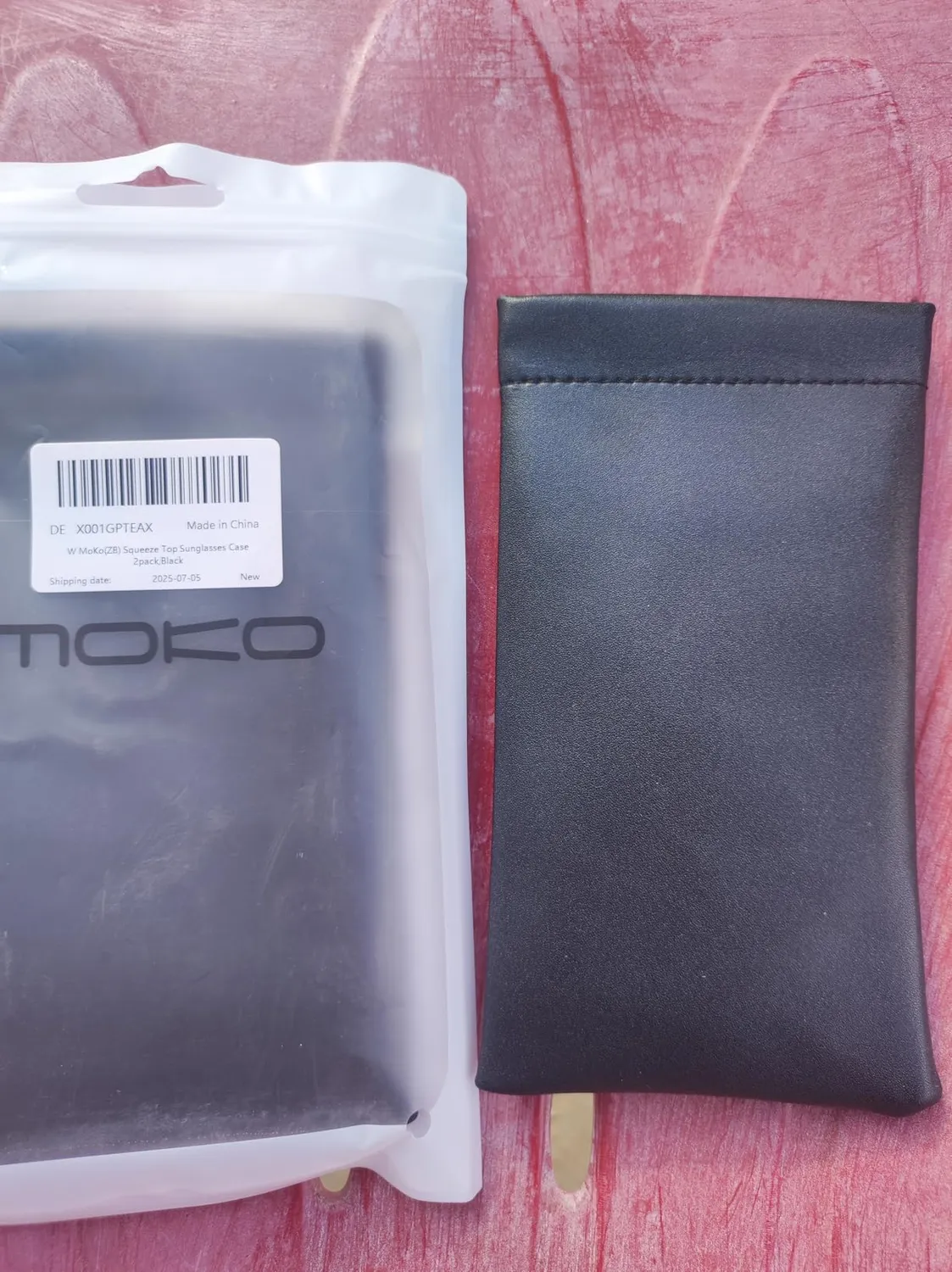 MoKo Astuccio Occhiali Morbido Nero 2 Pezzi PU