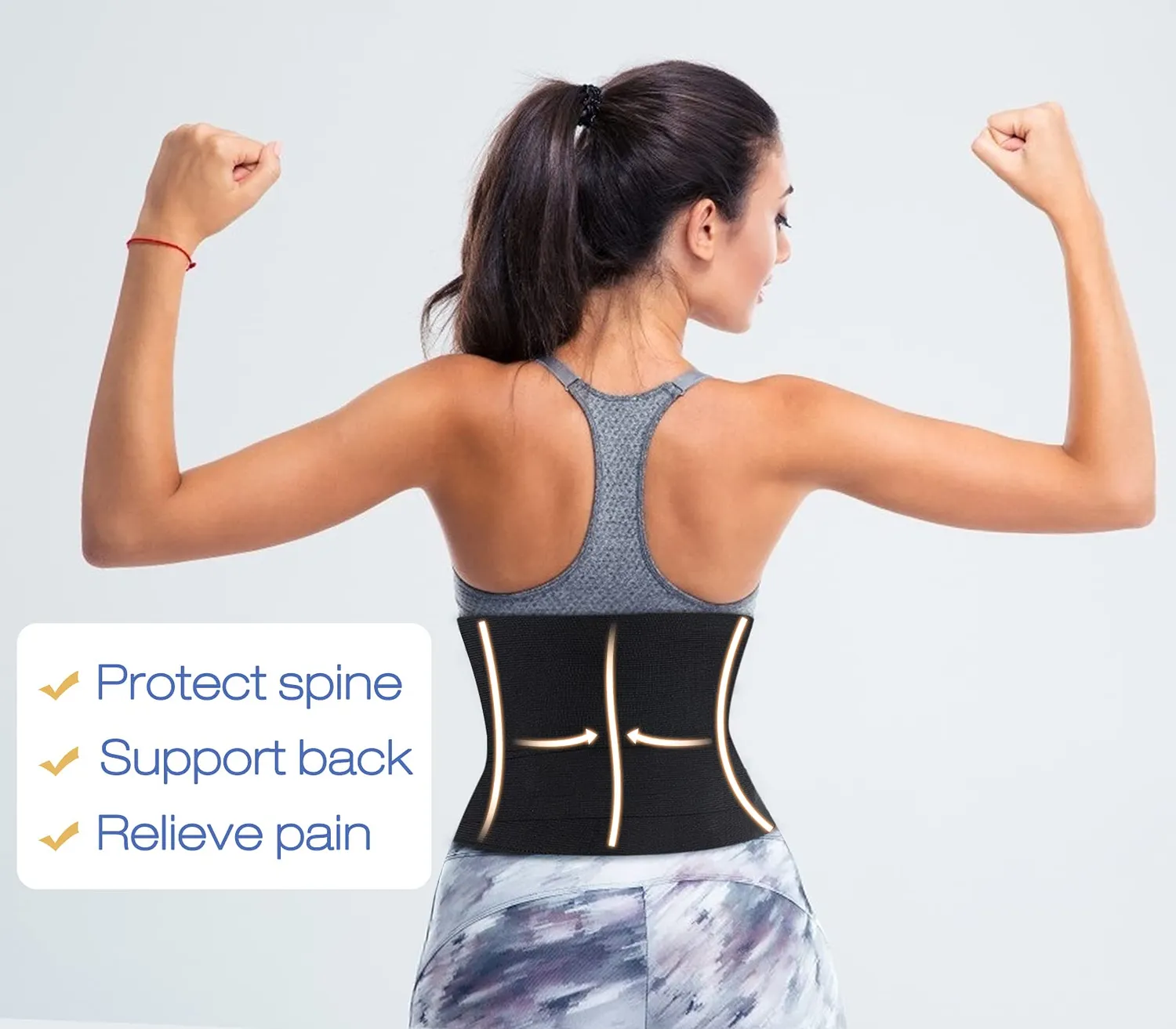 MoKo fascia lombare elastica nera 4m regolabile