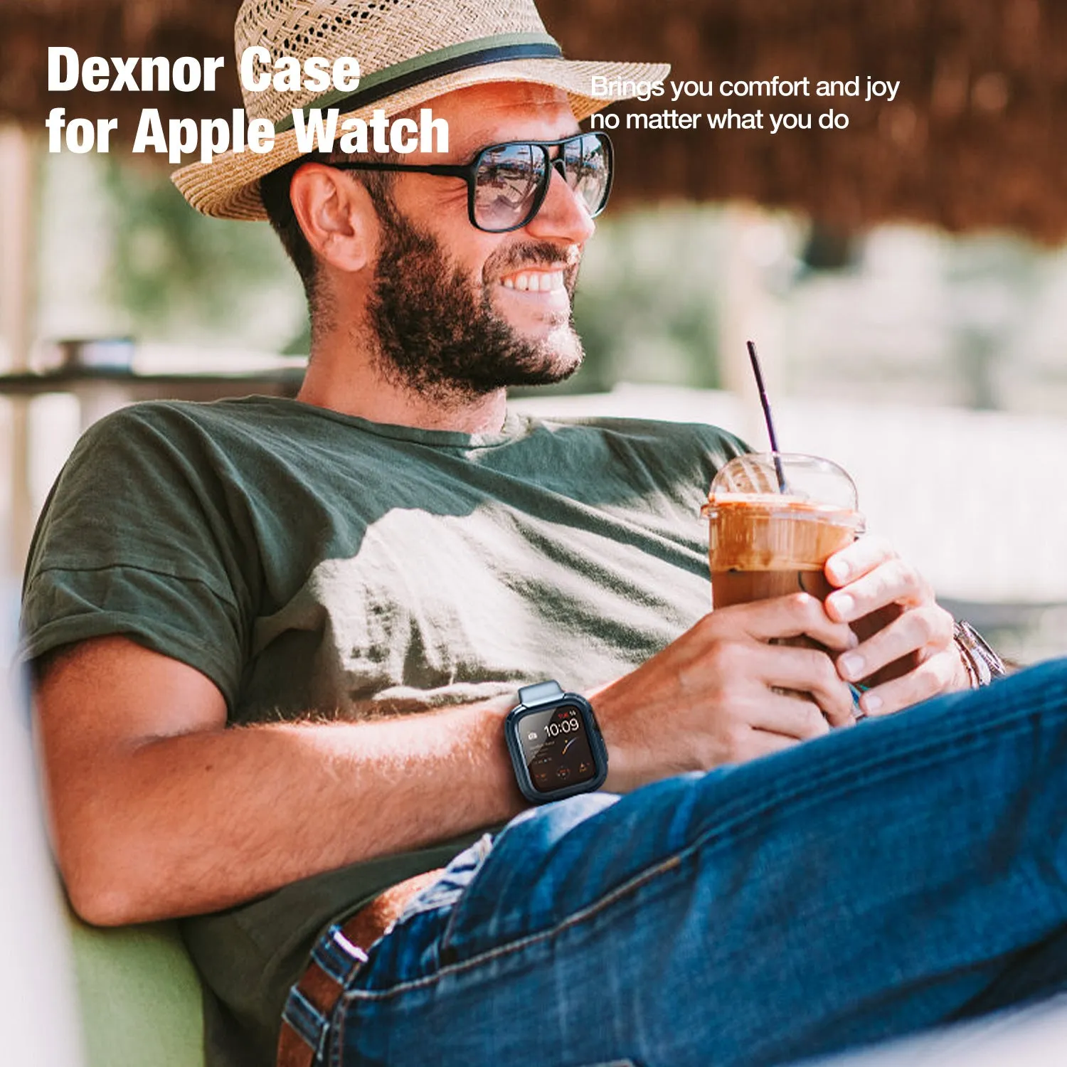 Dexnor Apple Watch 42mm custodia blu con pellicola