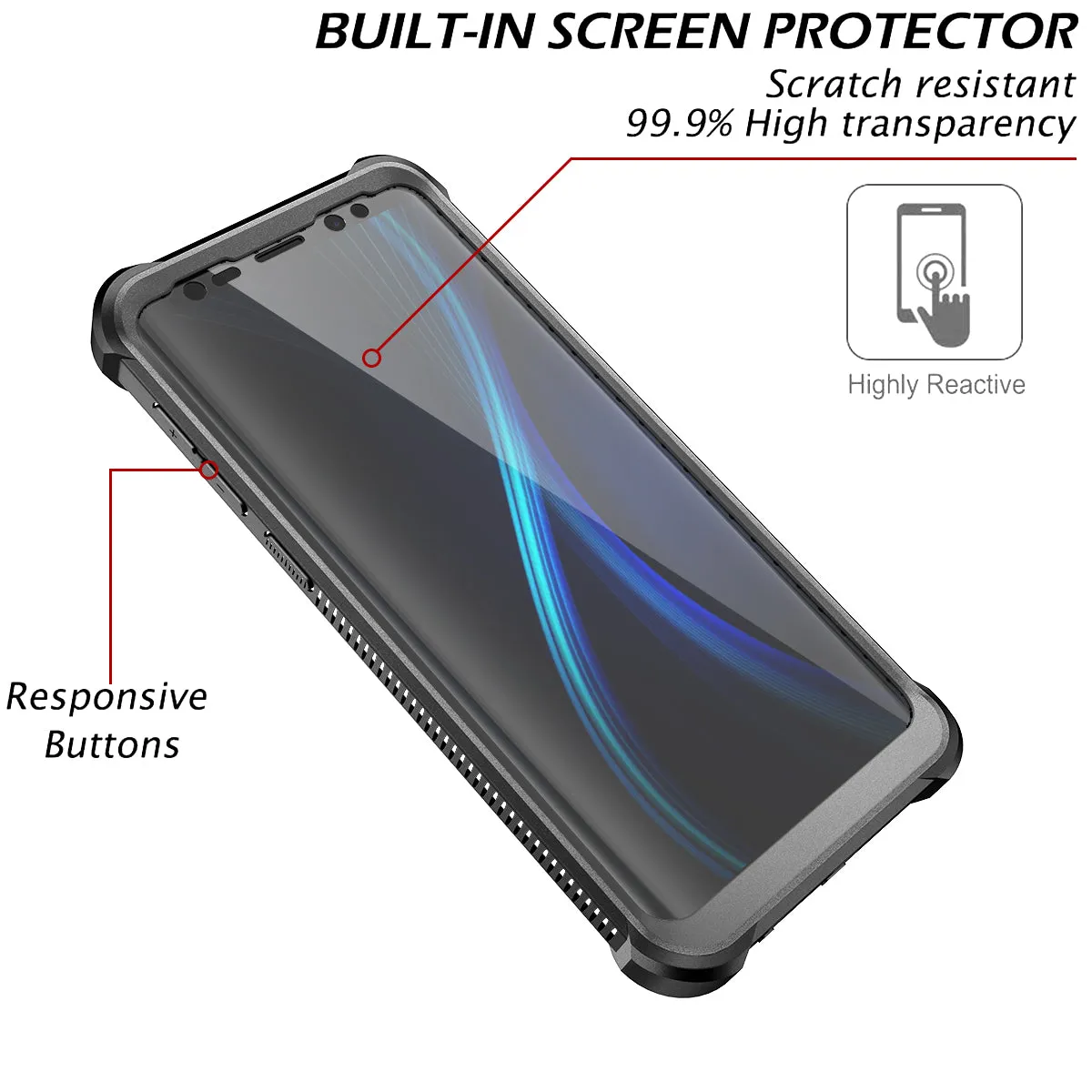 Dexnor cover Galaxy S9 nera 360° antiurto con pellicola