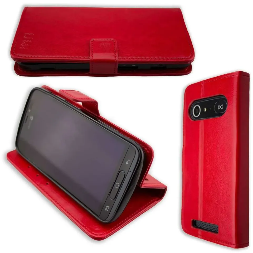 caseroxx Bookstyle custodia portafoglio Doro 8040 rossa antiurto