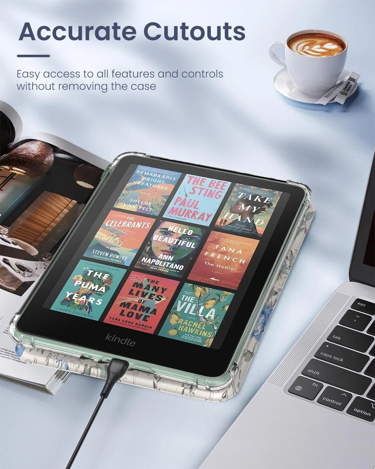 MoKo Cover Kindle Paperwhite Colorsoft 2024 bianco blu
