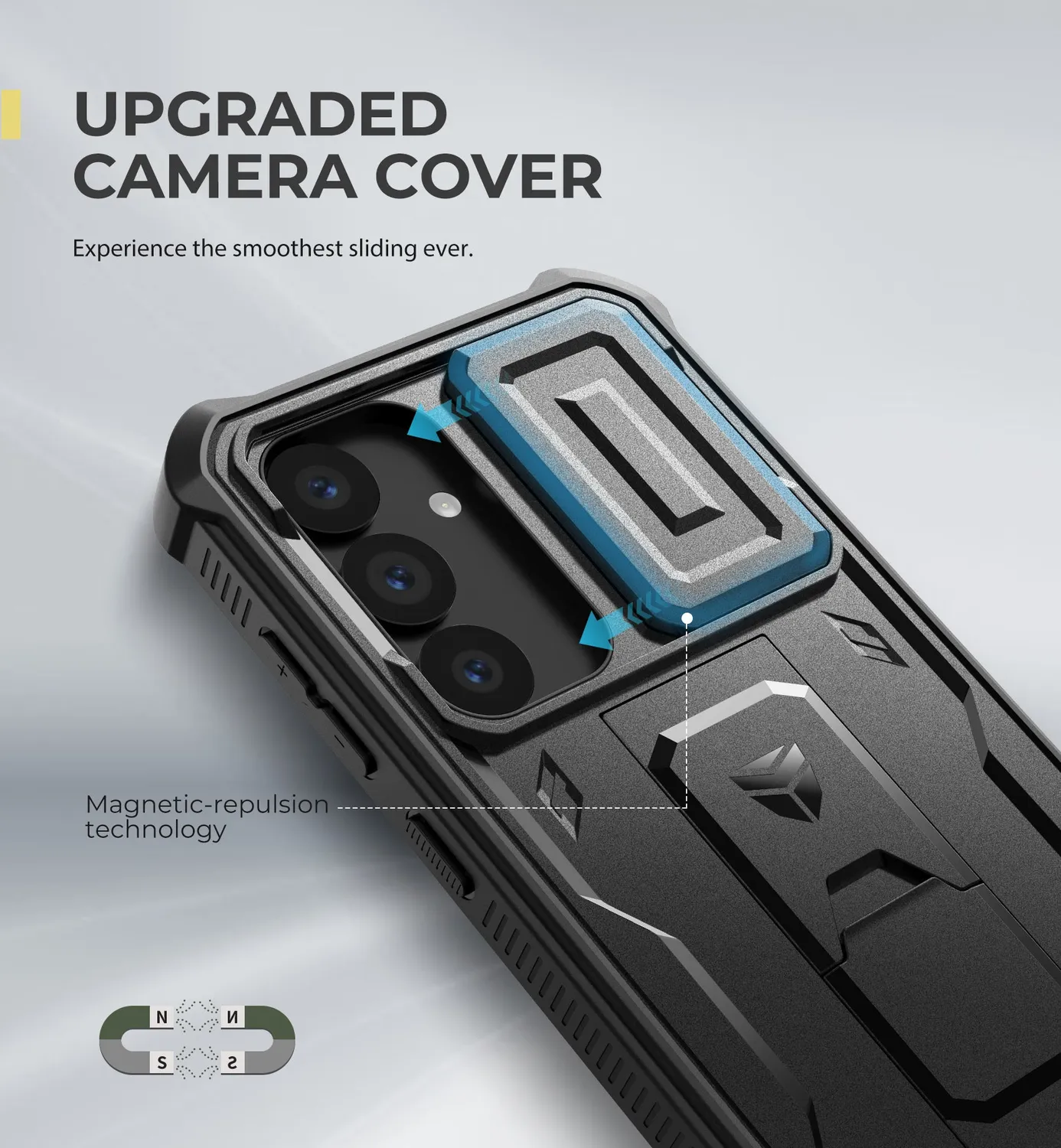 Dexnor Galaxy S25 cover rugged nera kickstand camera
