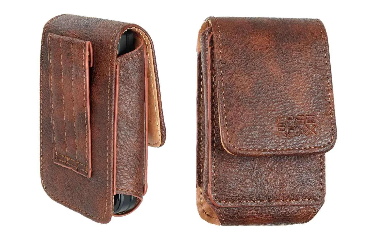 caseroxx Nokia 2720 Flip custodia cintura marrone pelle vera