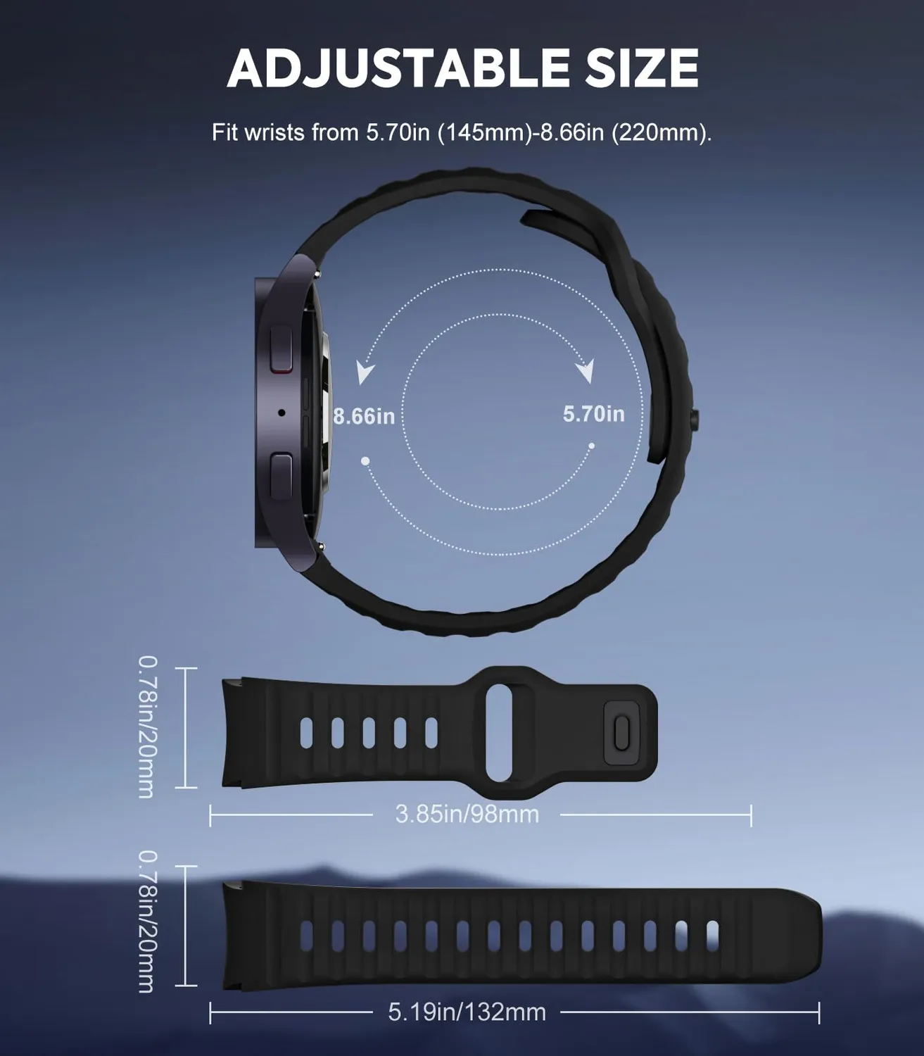 MoKo Cinturino Sport Silicone Galaxy Watch 40/44mm Nero