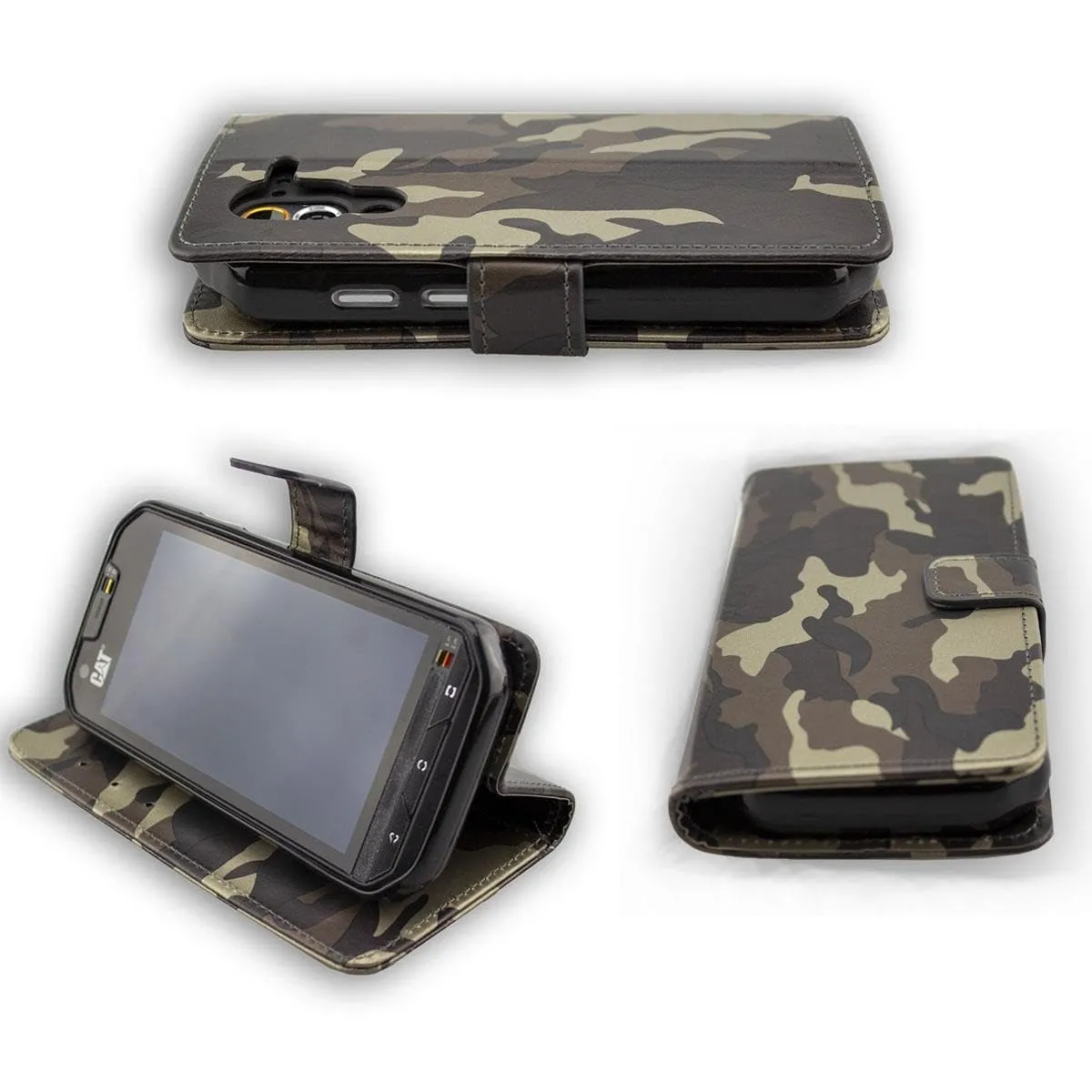 caseroxx Bookstyle custodia portafoglio Cat S60 mimetica