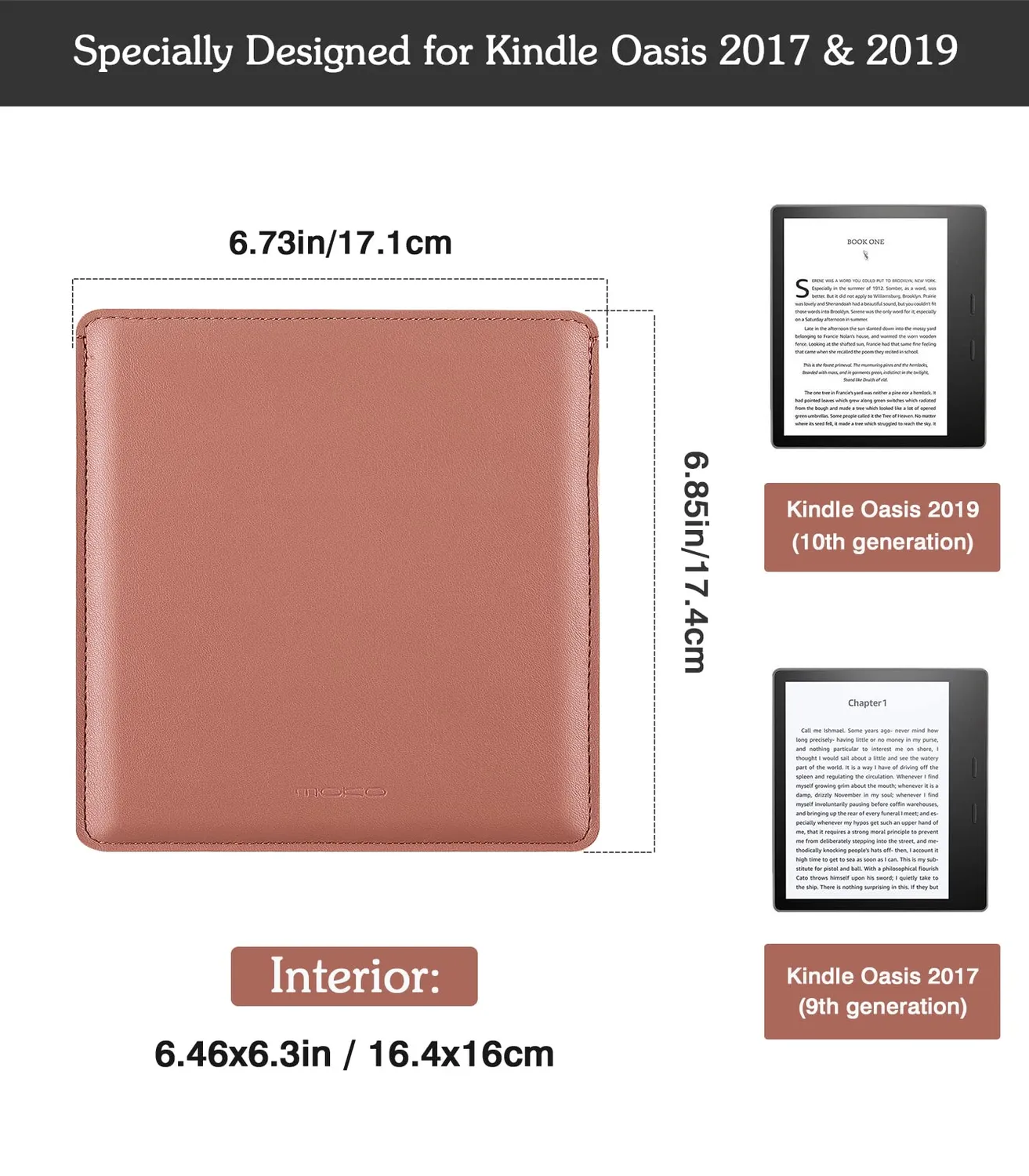 MoKo Borsa Tablet Kindle Oasis 7" Sleeve Ginger Rosso PU