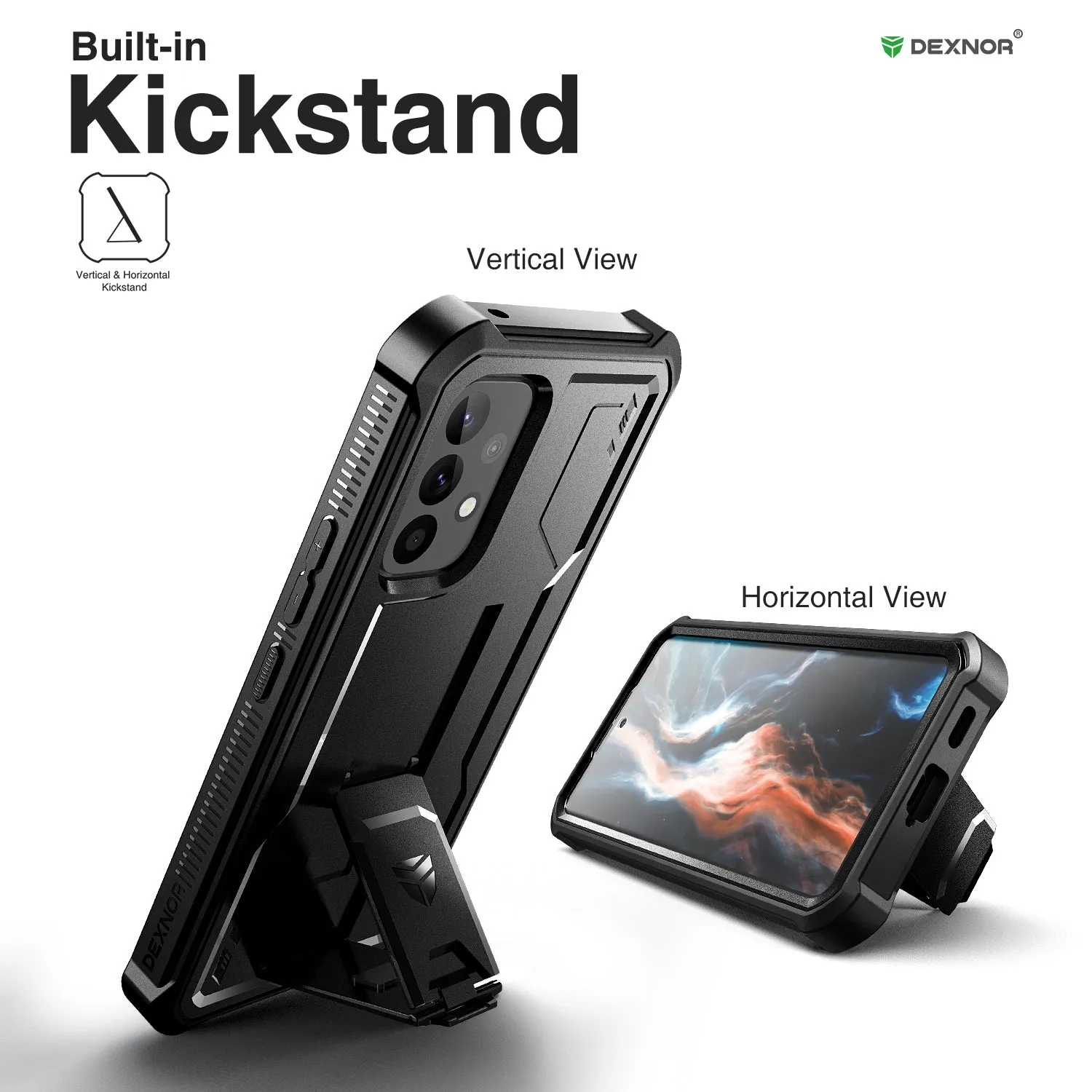 Dexnor Galaxy A53 5G cover nera antiurto con stand