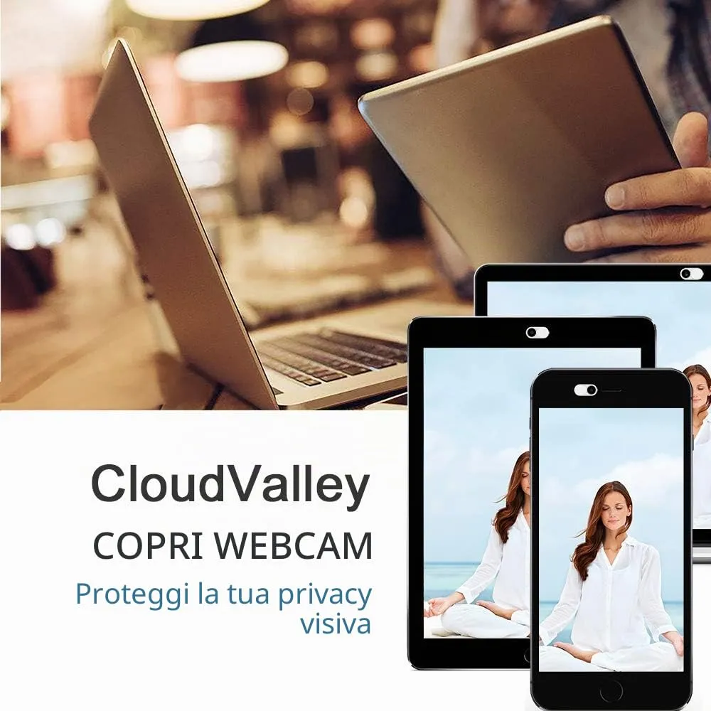CloudValley copri webcam ultra-sottile metallo bianco 2 pezzi