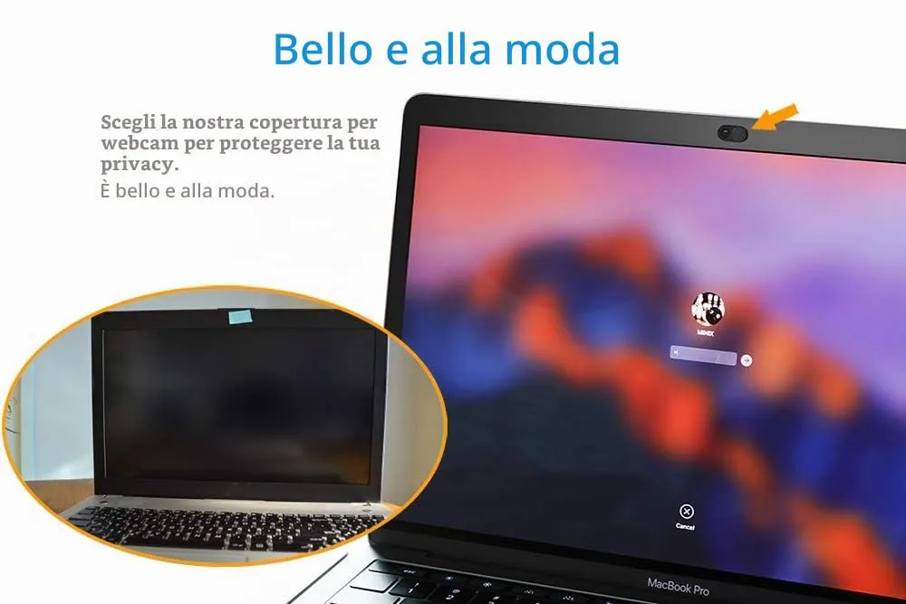 CloudValley Copri Webcam Adesivo 3 Pezzi Nero Sottile