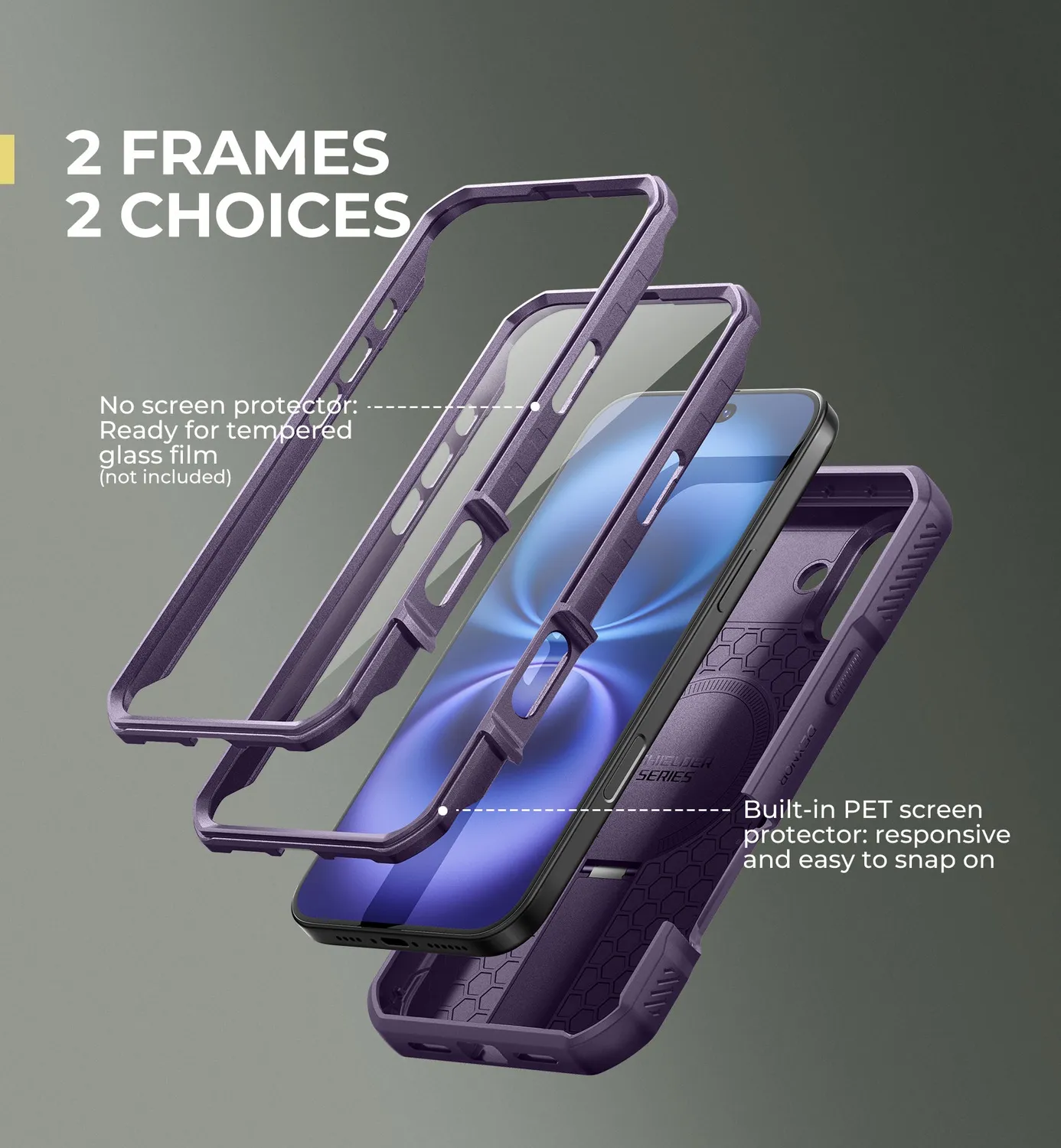 Dexnor Cover iPhone 16 Plus Viola MagSafe Antiurto Stand