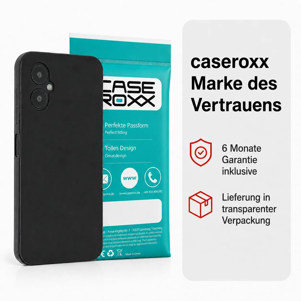 caseroxx TPU Custodia SPC Zeus 2 Pro nera antiurto