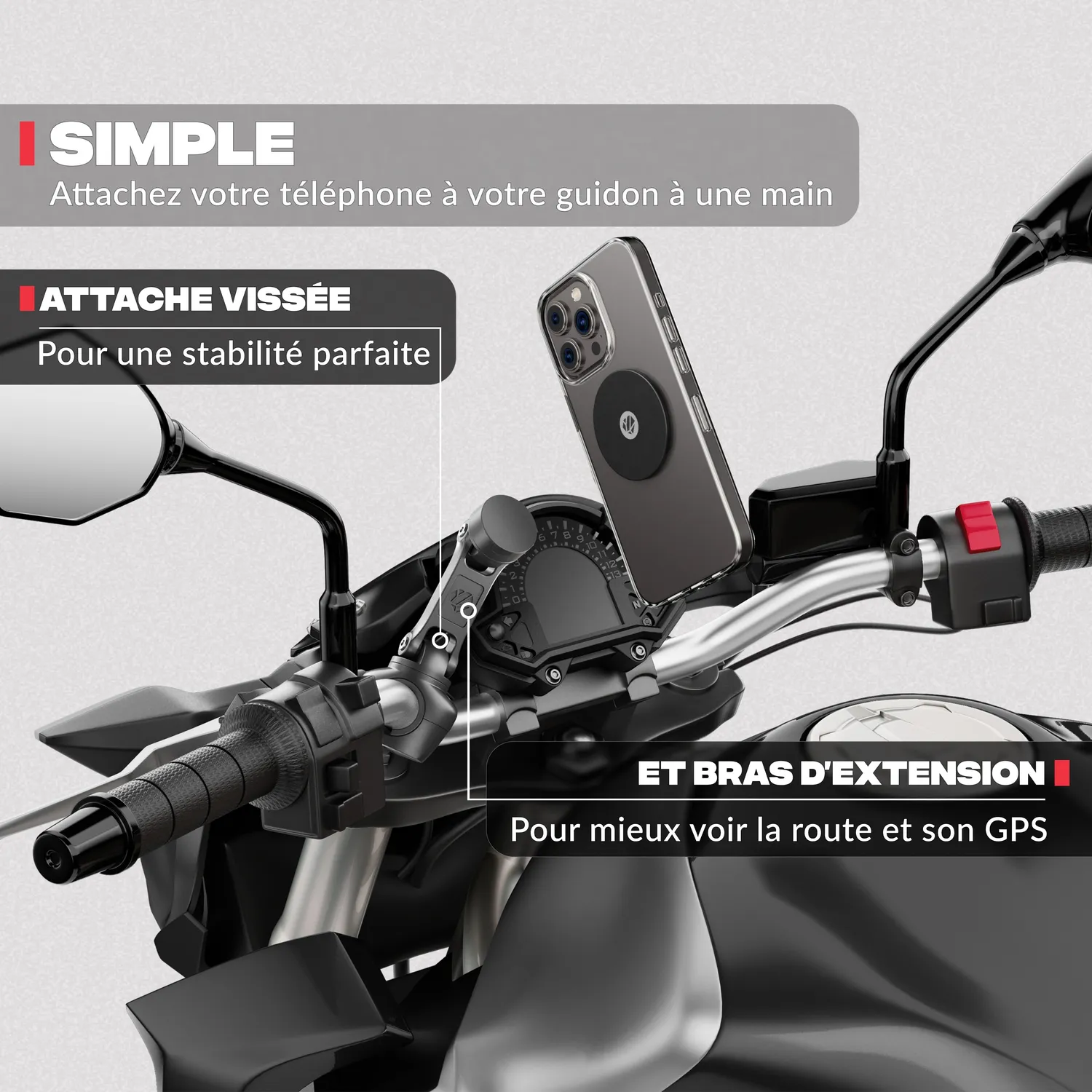 Shapeheart Pro Boost Supporto Telefono Moto Manubrio
