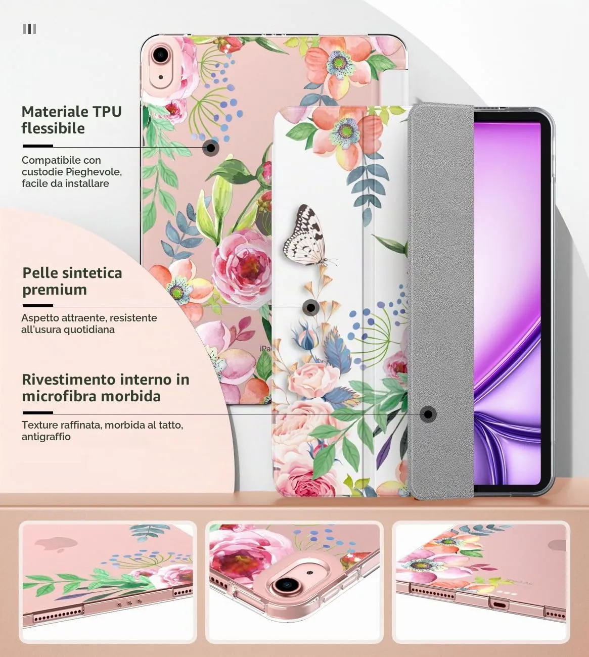 MoKo Cover iPad Air 11 M4 M3 Fiori Fragranti
