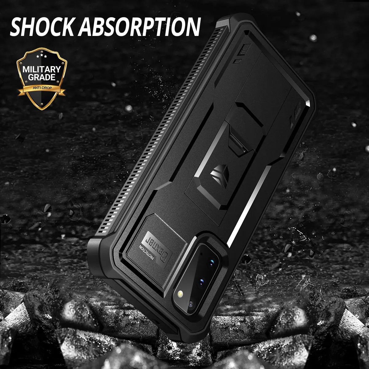 Dexnor Galaxy S20 custodia nera kickstand antiurto
