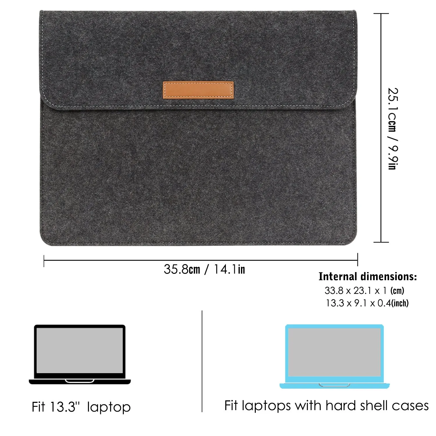 MoKo Custodia Feltro per MacBook Pro 14 2021 sleeve grigio scuro