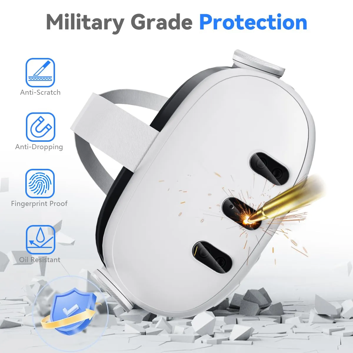 CloudValley Protezione Lenti Meta Quest 3 Vetro+Cover 2+1 HD