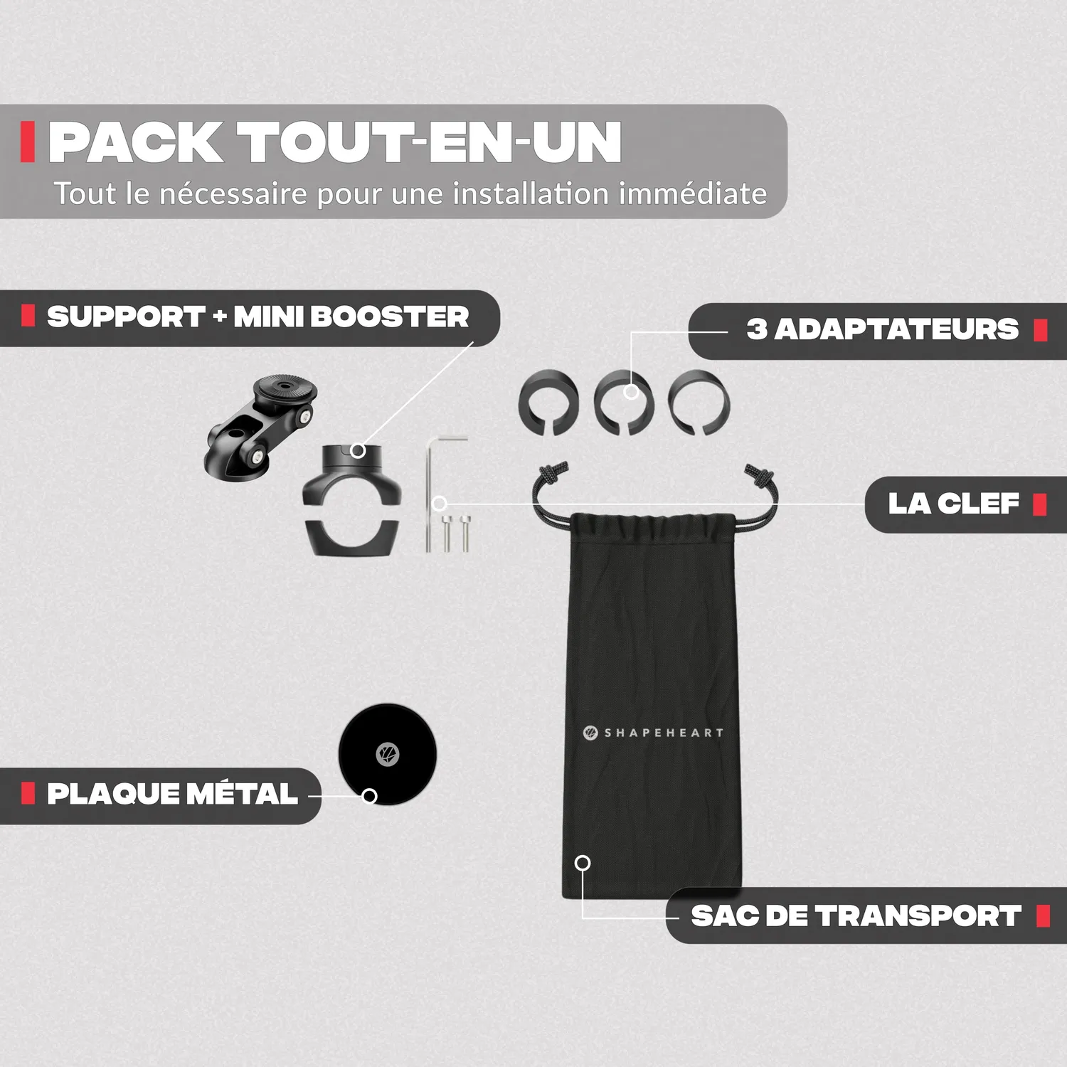 Shapeheart Moto Pro Boost Mini Supporto Telefono Antivibrazioni