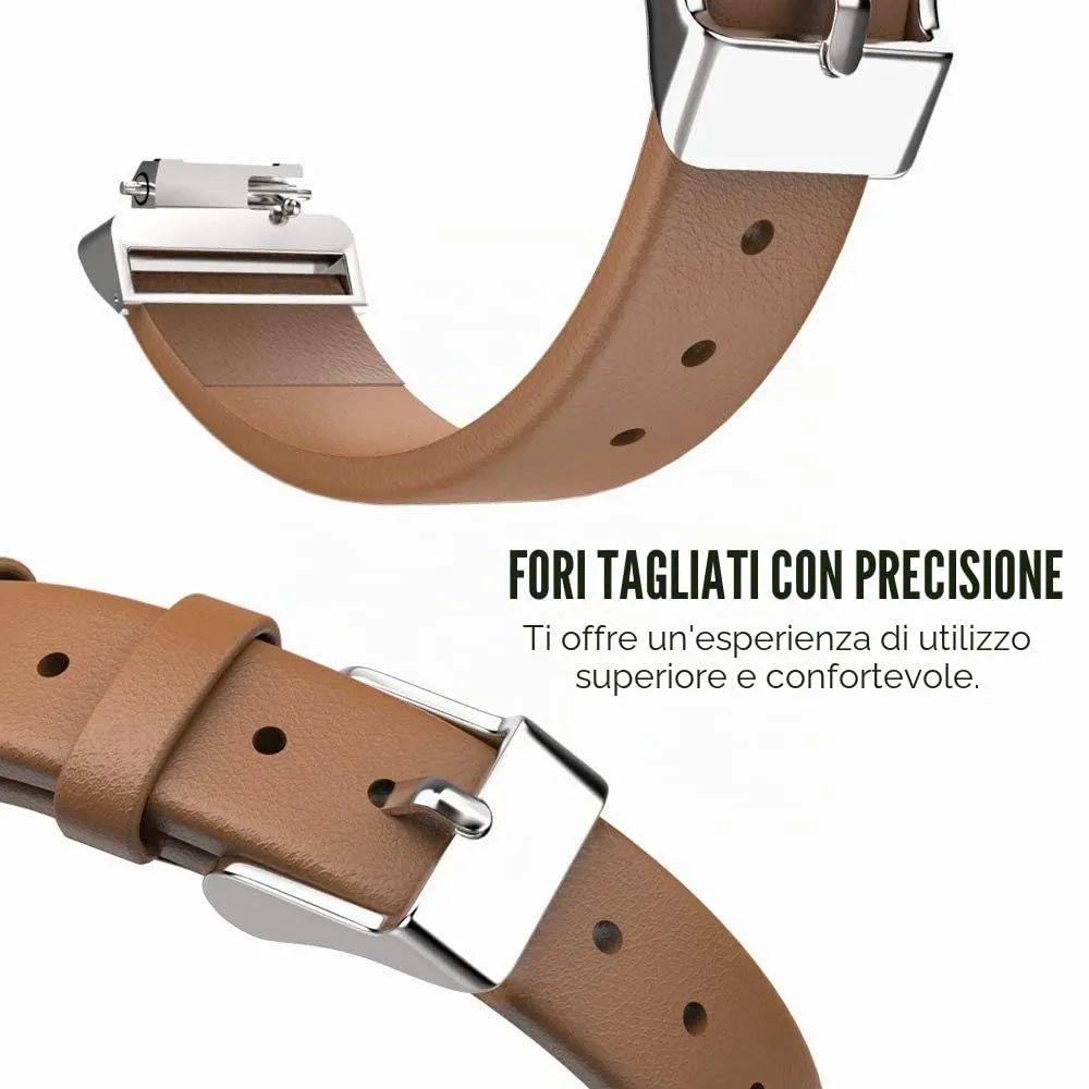 MoKo cinturino pelle per Fitbit Inspire marrone classico