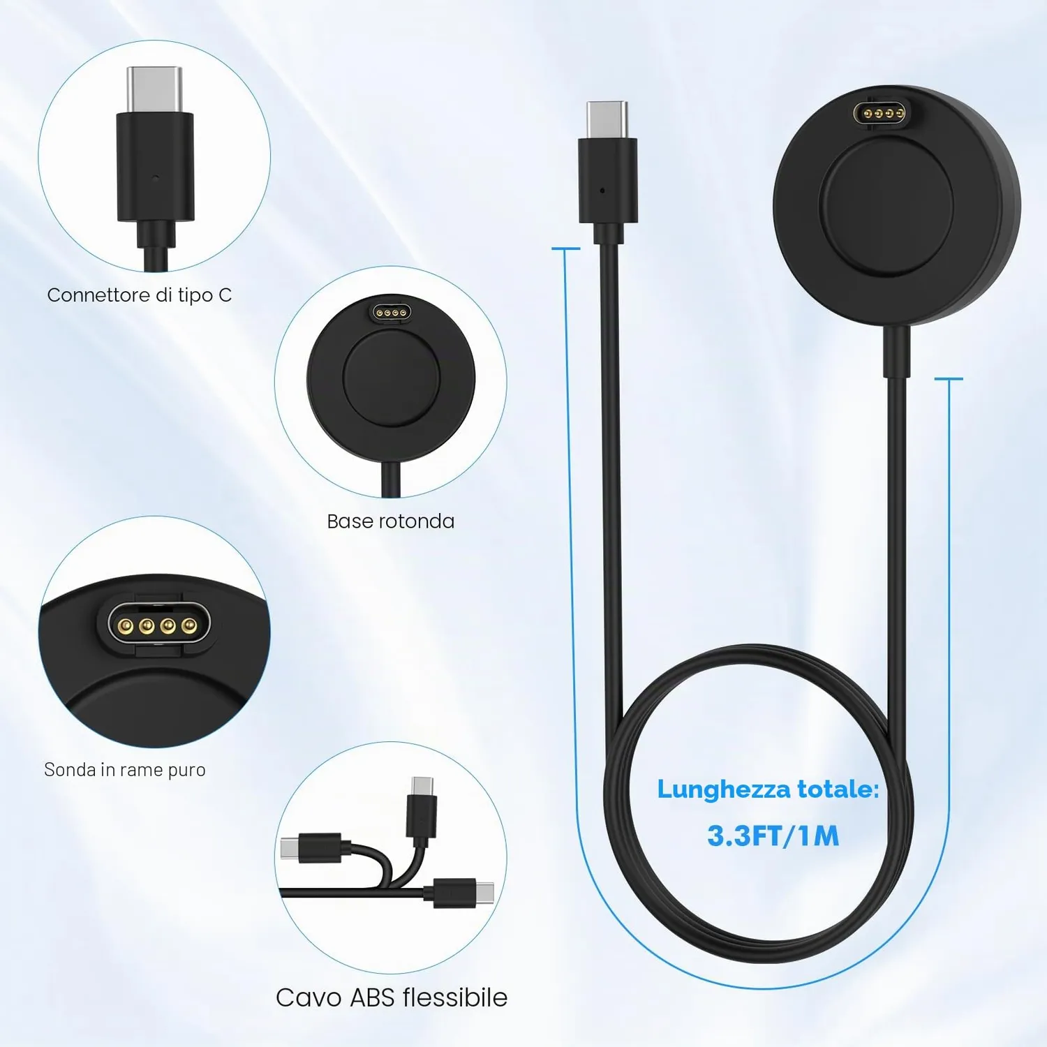 MoKo Cavo Ricarica Garmin USB-C 1m Ricarica Rapida