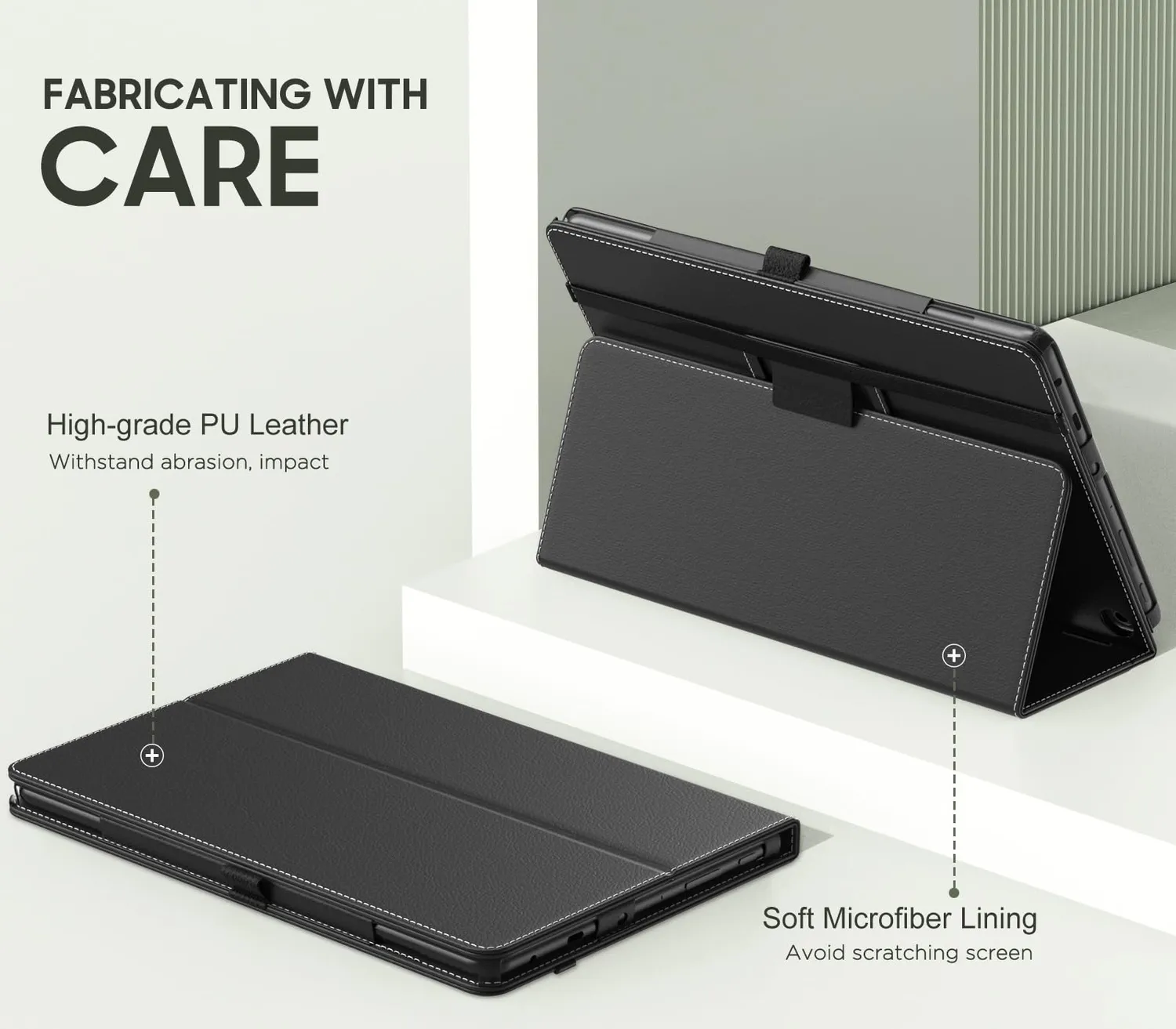 MoKo Cover Fire HD 10 2021 2023 nero con maniglia
