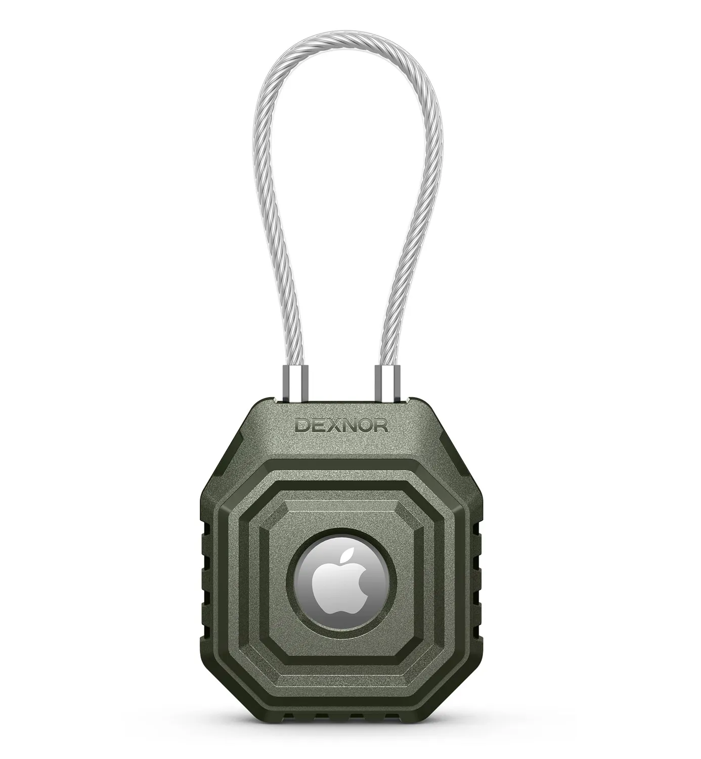 Dexnor AirTag portachiavi custodia nera con cavo acciaio