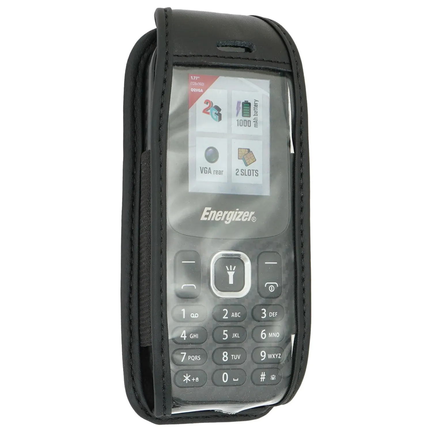 caseroxx Energizer E13 borsa in vera pelle nero