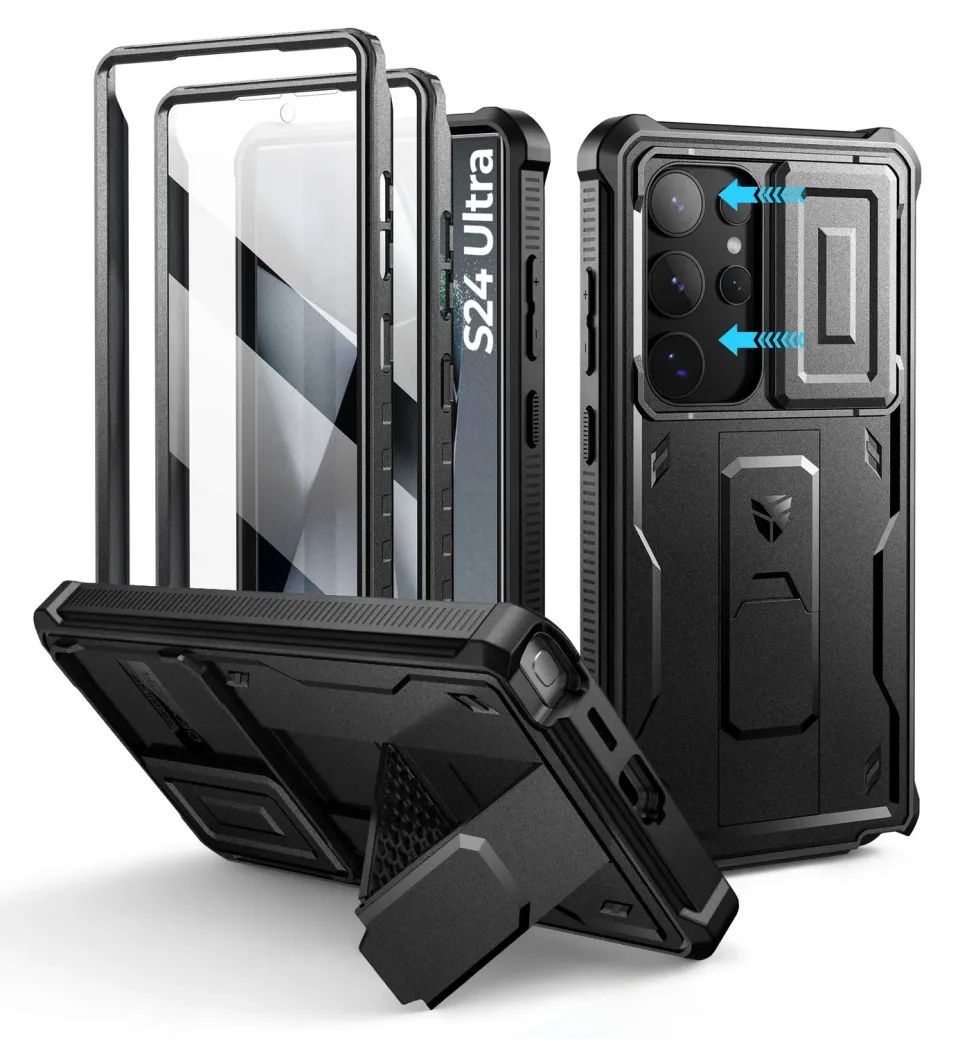 Dexnor Galaxy S24 Ultra Cover rugged nera antiurto