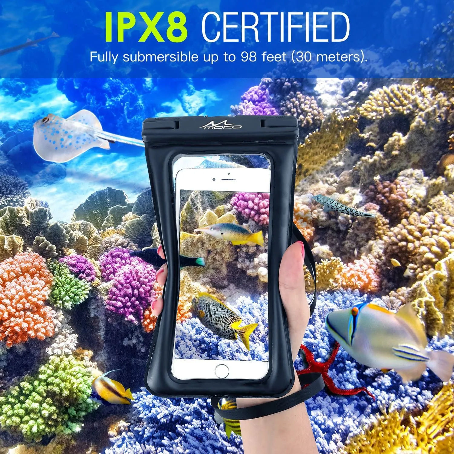 MoKo custodia galleggiante impermeabile con cordino IPX8