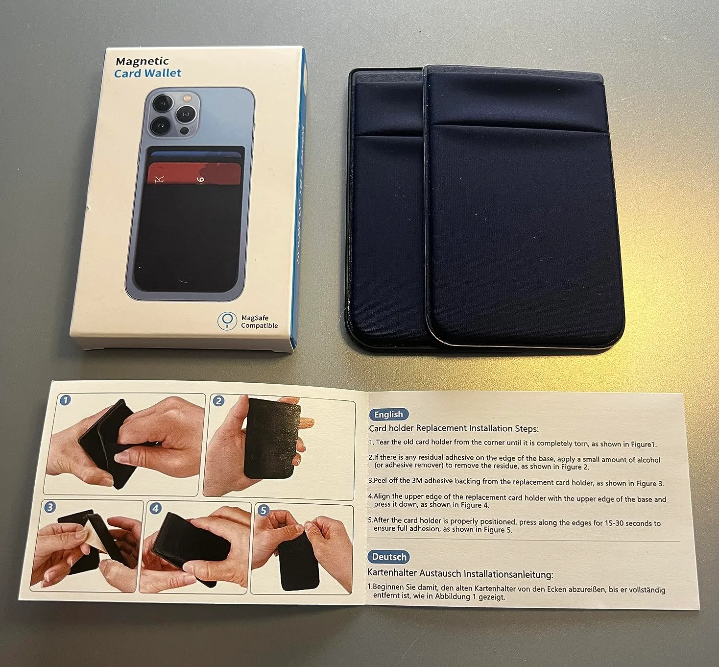 CloudValley MagSafe Portafoglio Magnetico iPhone blu elastico