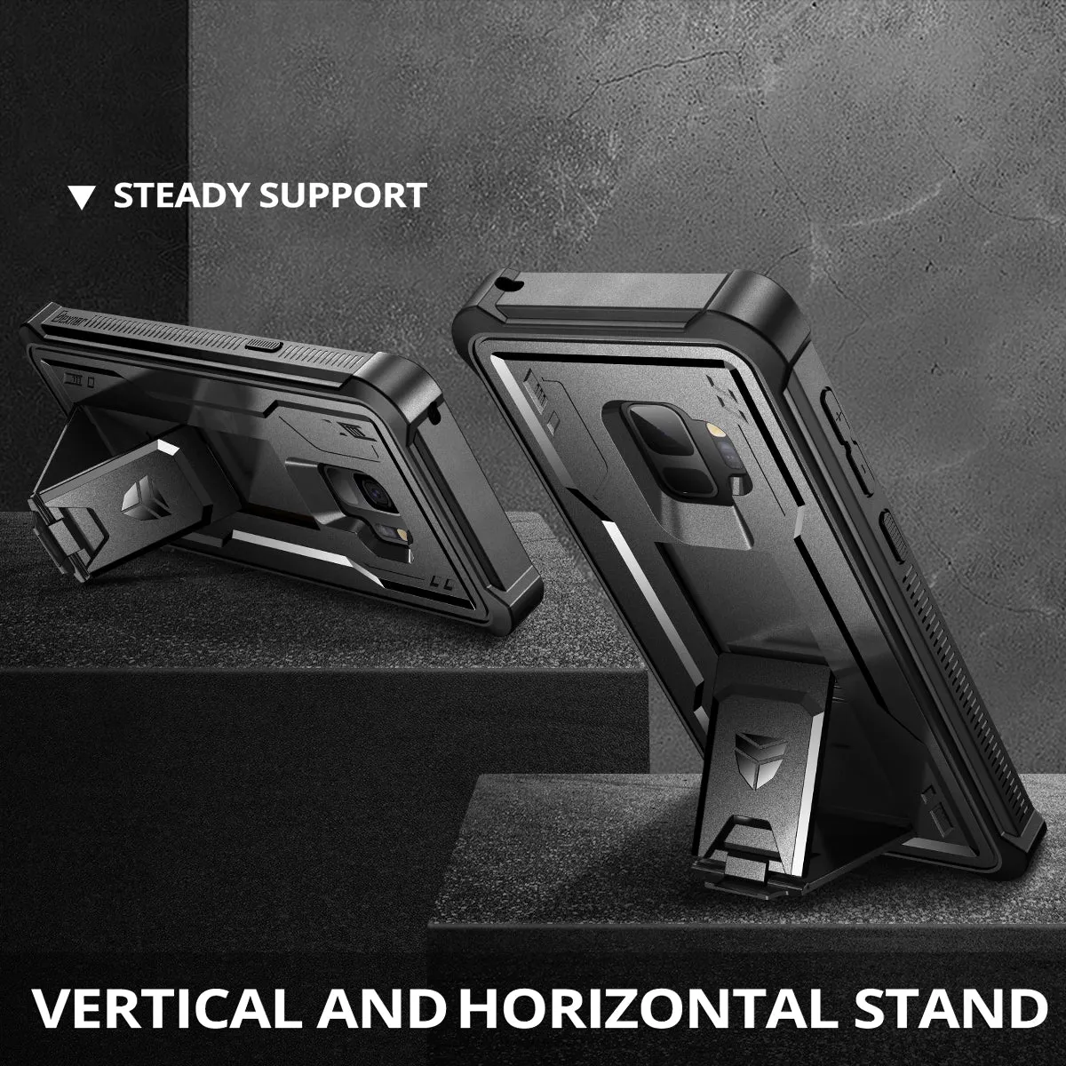 Dexnor Cover Galaxy S9 Nera Antishock con Stand e Vetro