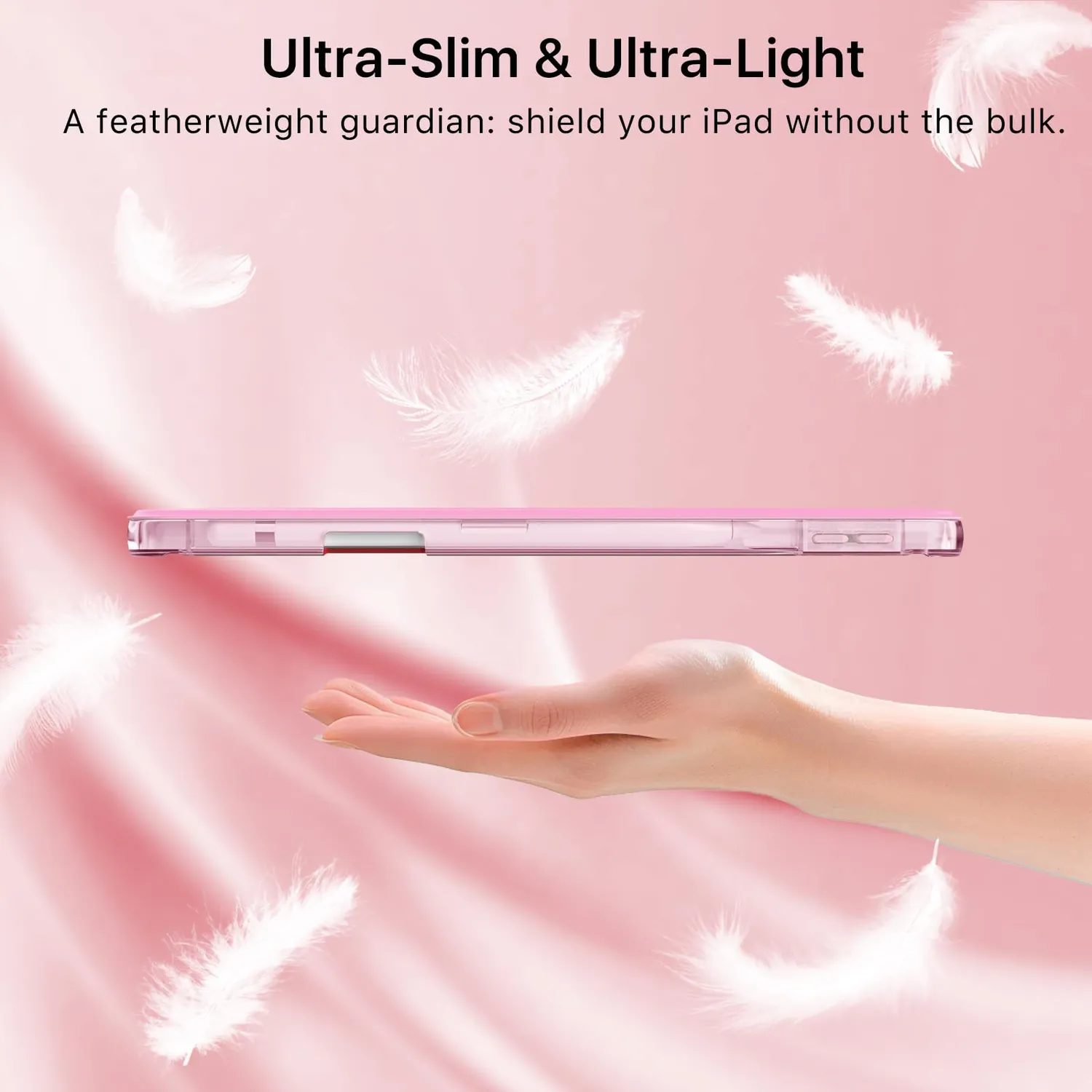 MoKo 10.2 iPad 9/8/7 cover rosa portapenna leggera