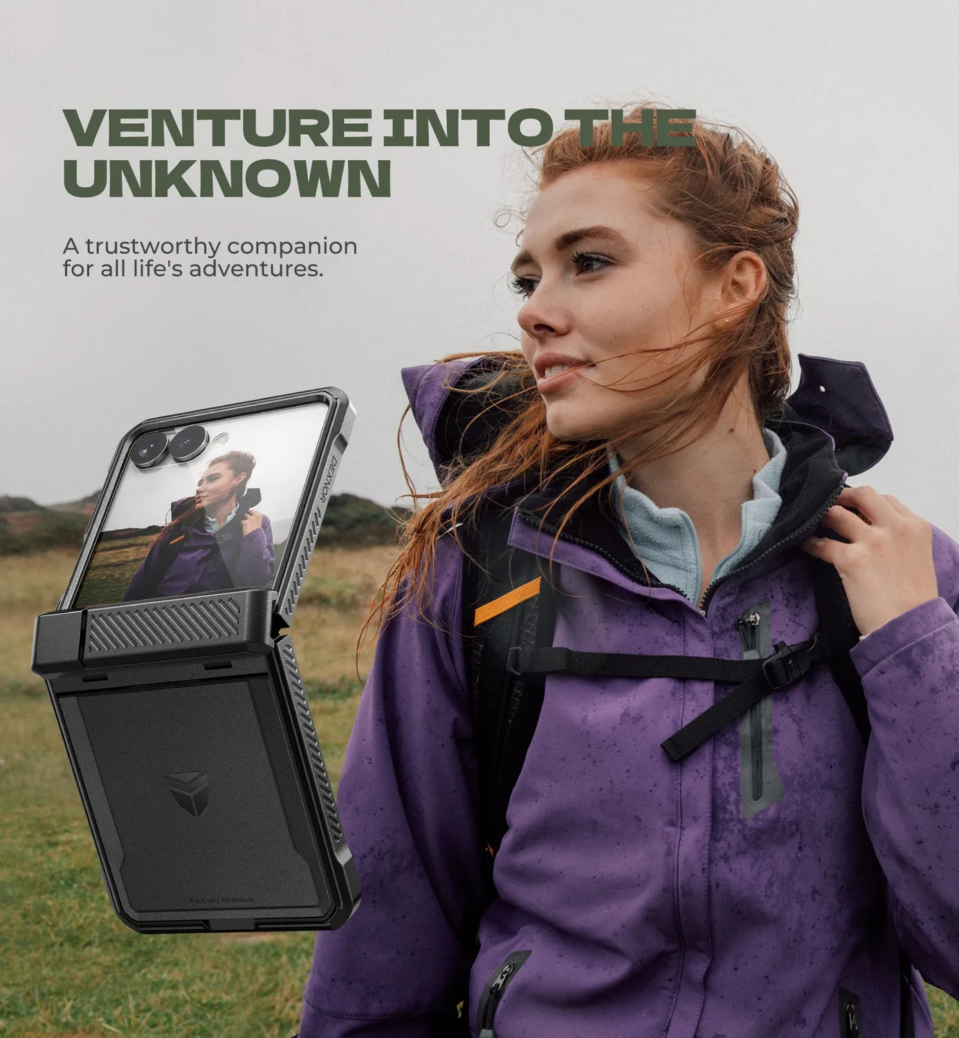 Dexnor cover Galaxy Z Flip 8 nera antiurto con stand
