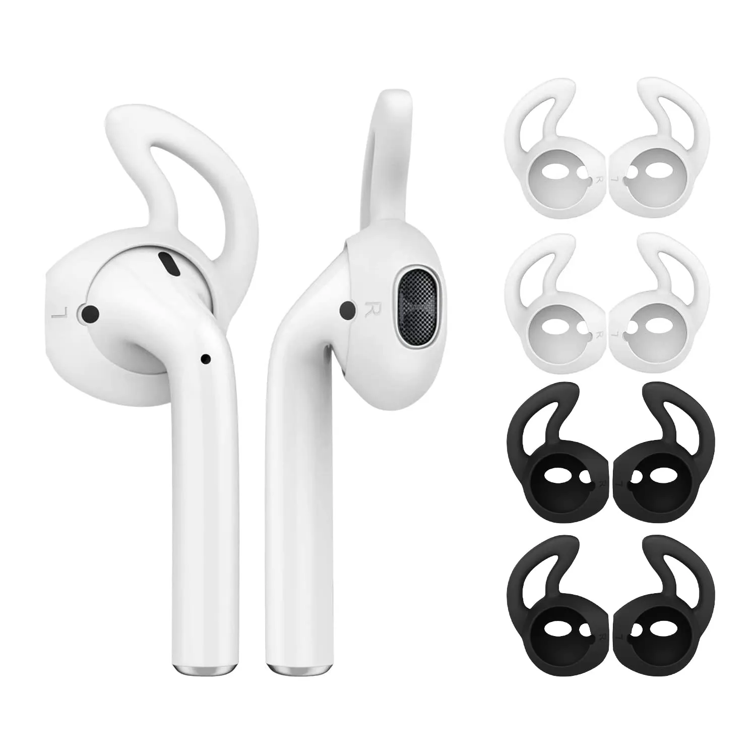 MoKo Gommini Silicone AirPods EarPods 4 paia bianco sport