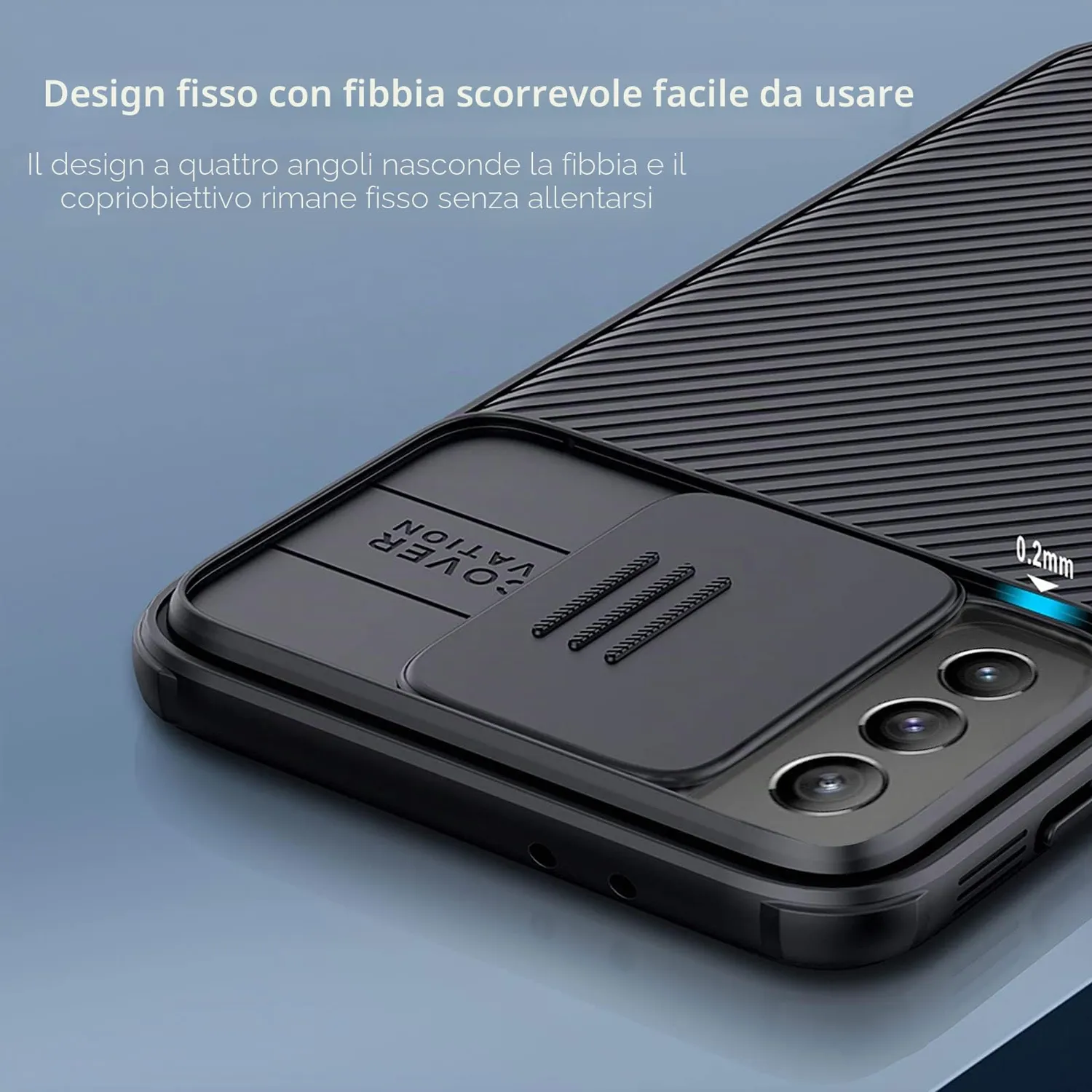 CloudValley cover Samsung Galaxy S21 Ultra 5G con copri fotocamera nero