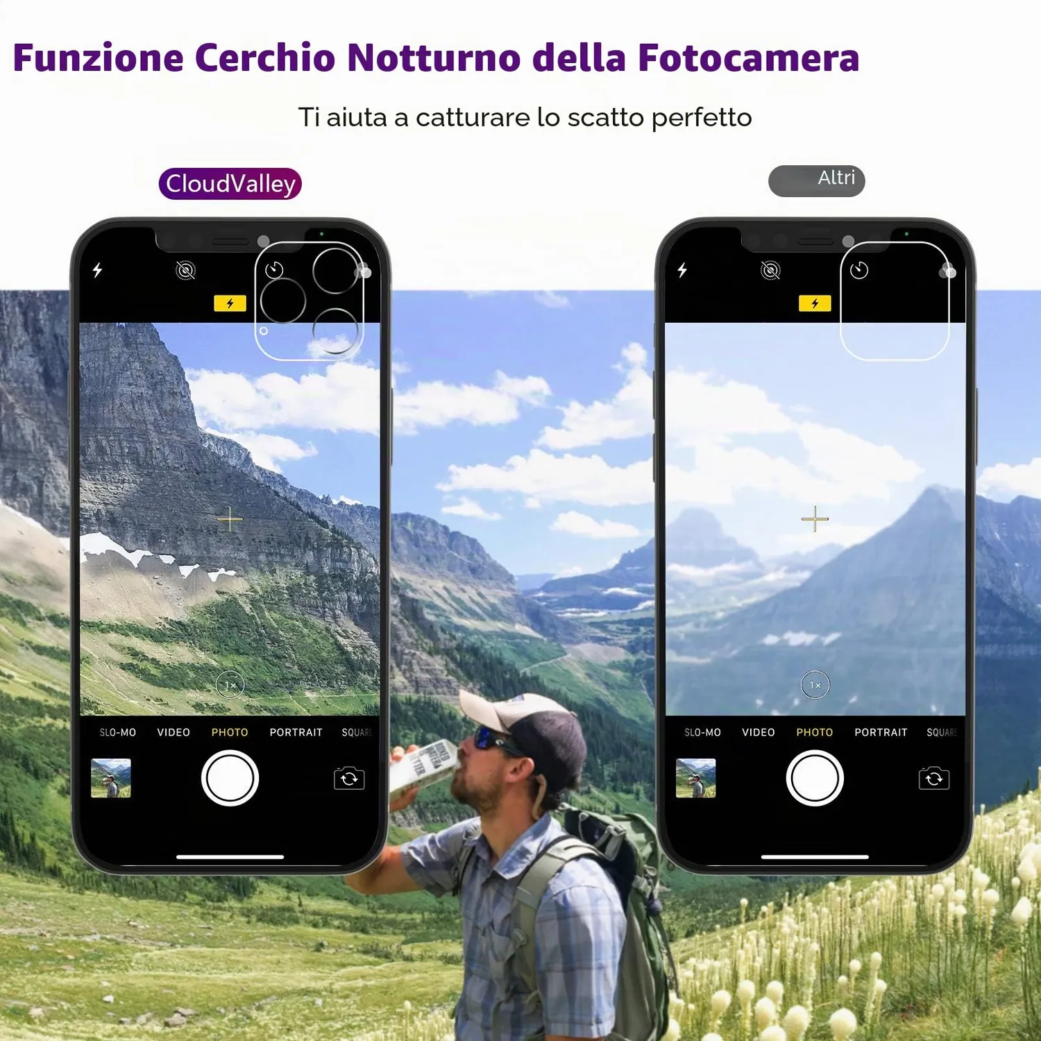 CloudValley iPhone 12 Pro pellicola fotocamera vetro 3pz