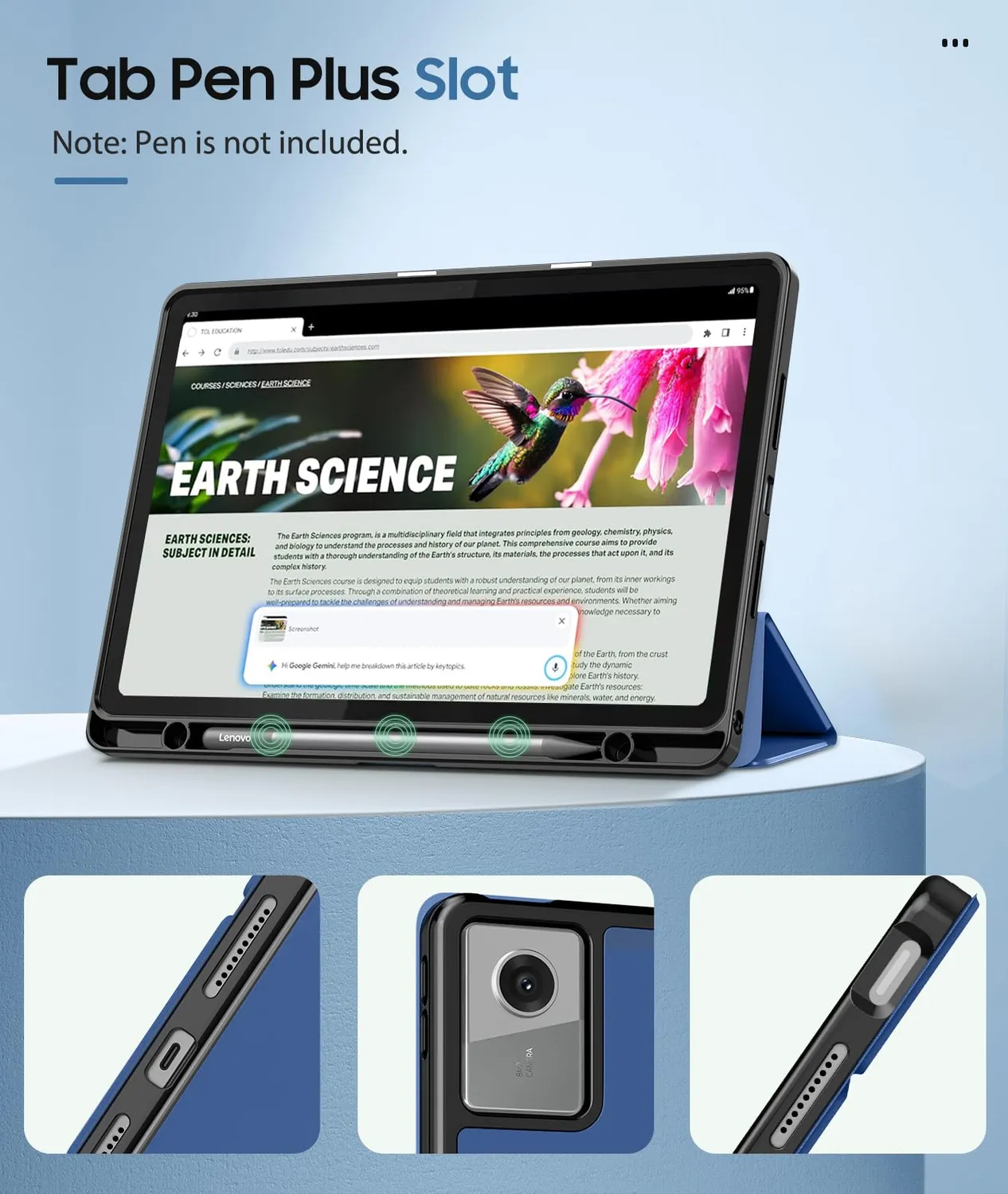 MoKo Idea Tab 11 2025 Custodia Tablet Blu Marino Porta Penna