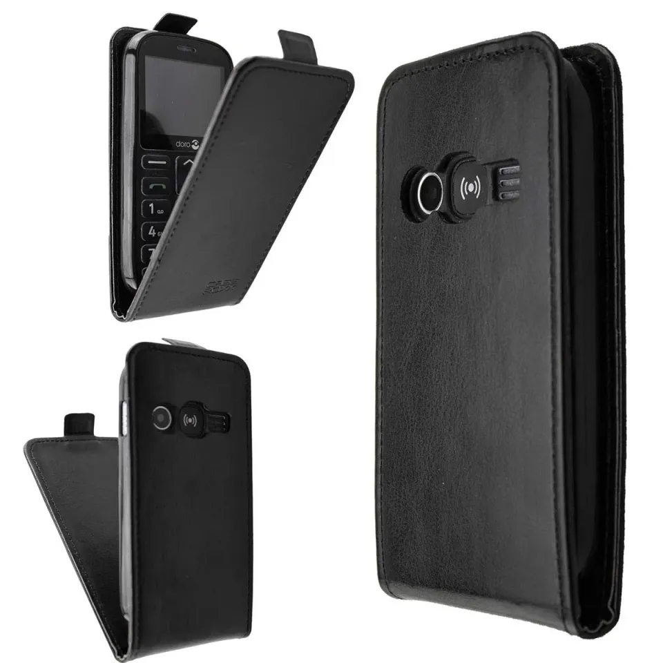 caseroxx Flip Cover Doro 1360/1361/1362 Nera
