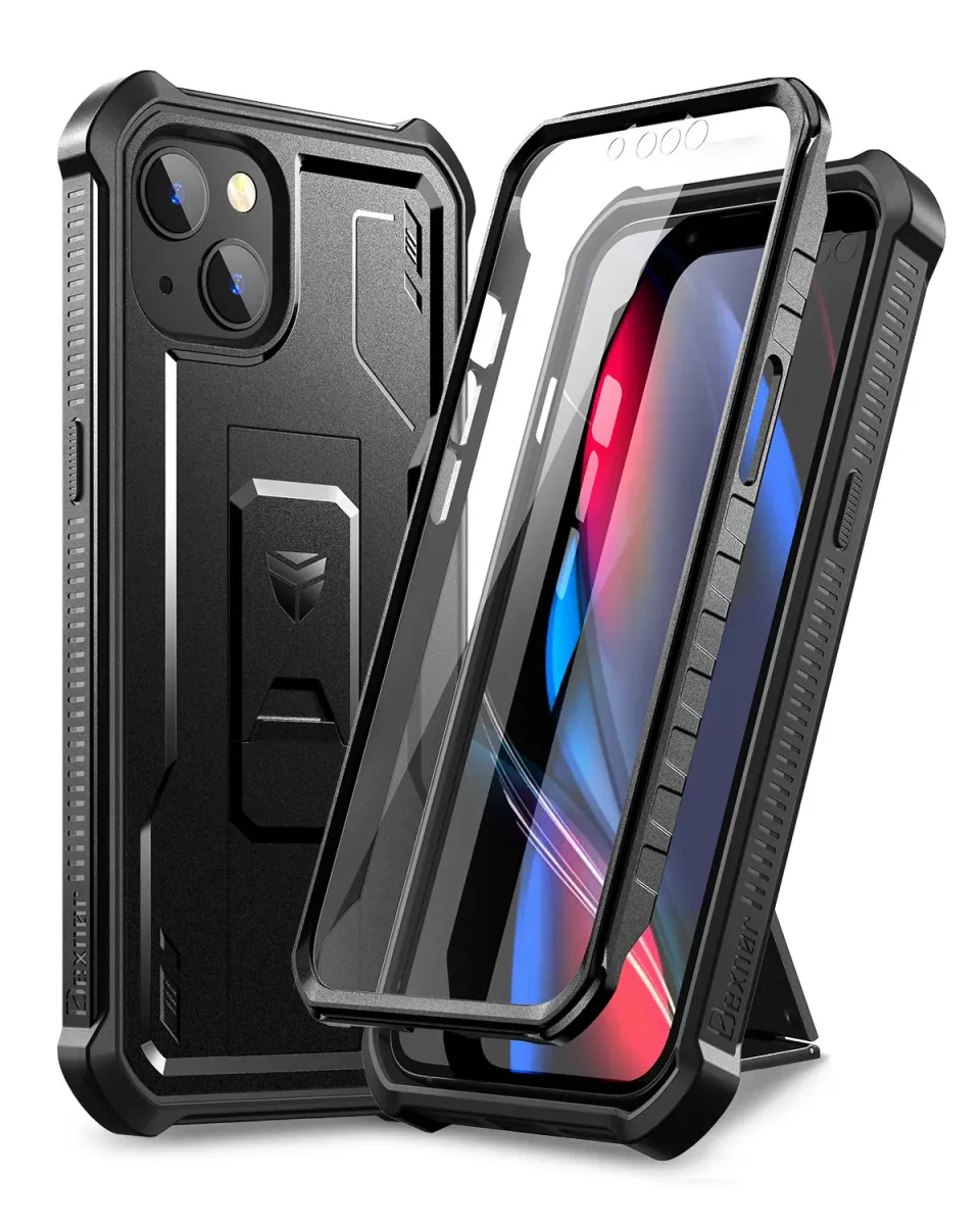 Dexnor iPhone 14/13 custodia nera con stand