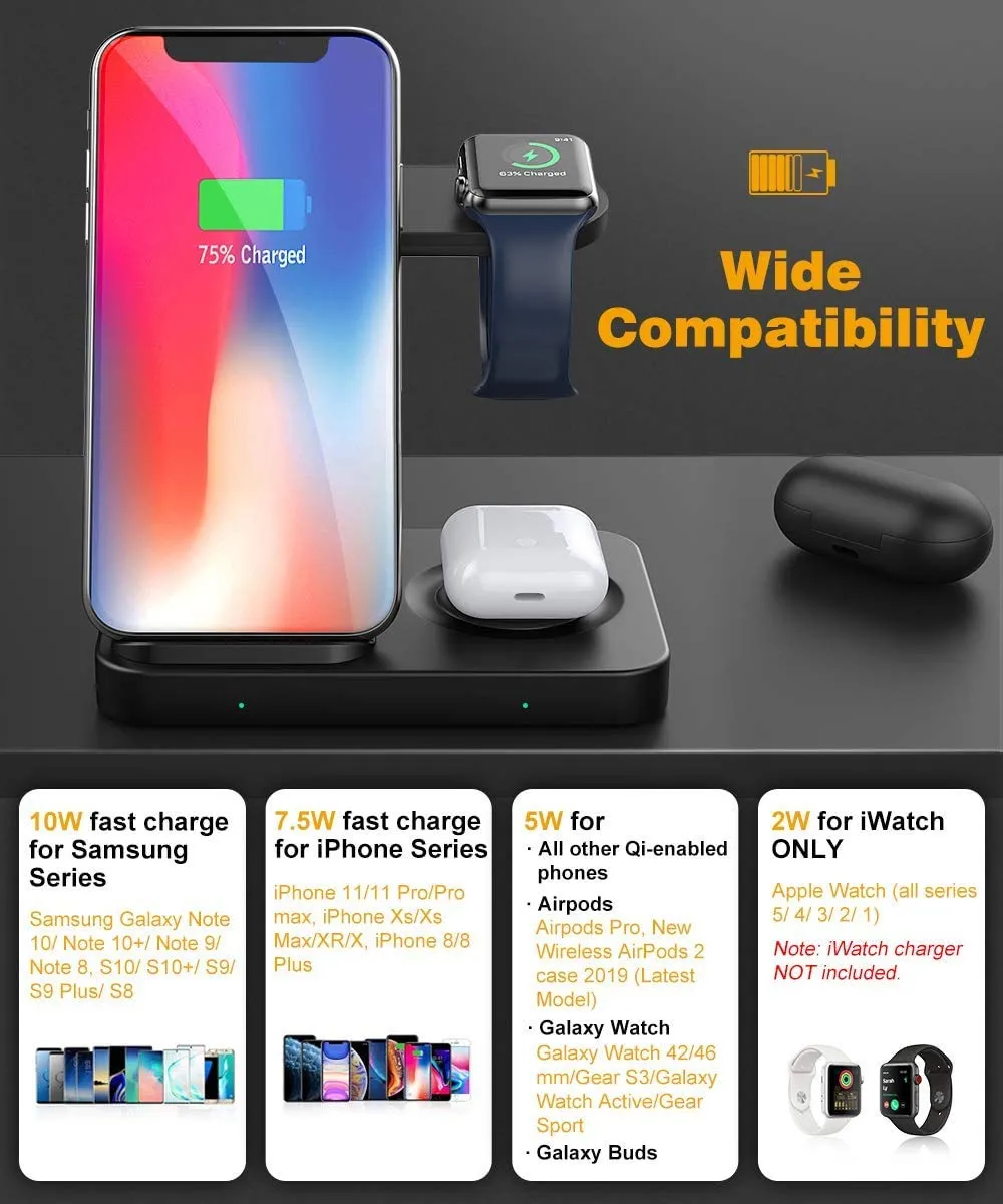 MoKo 3 in 1 caricatore wireless iPhone Watch AirPods