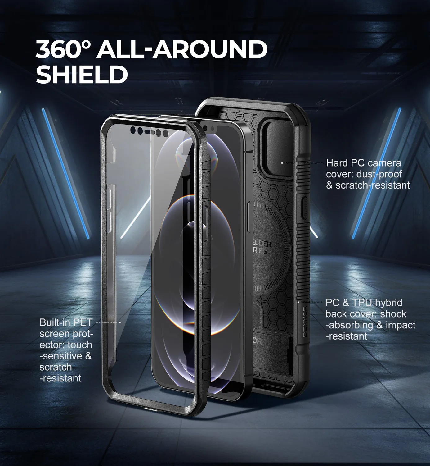 Dexnor iPhone 12 Pro Max cover nera MagSafe robusta