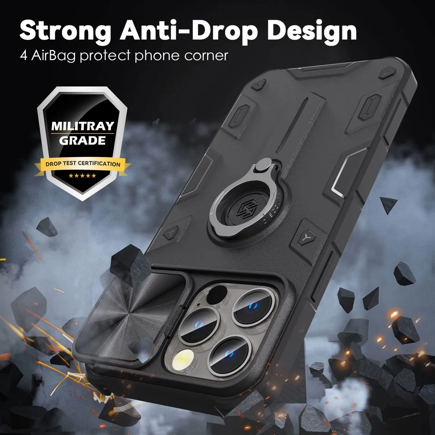 CloudValley Cover iPhone 13 Pro 6.1 Cover Nero Antischock