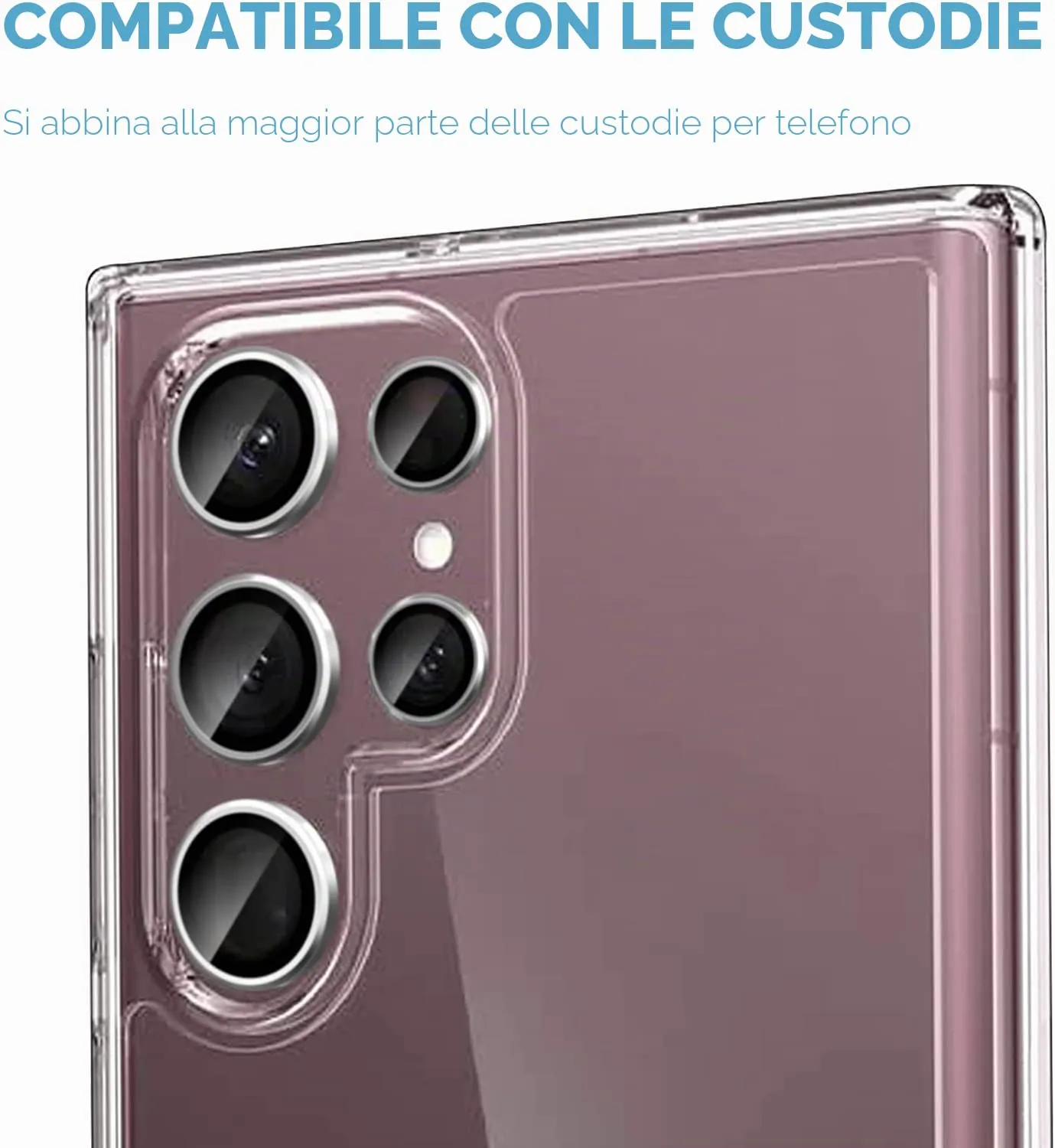 CloudValley Galaxy S22 Ultra vetro fotocamera nero 5pz