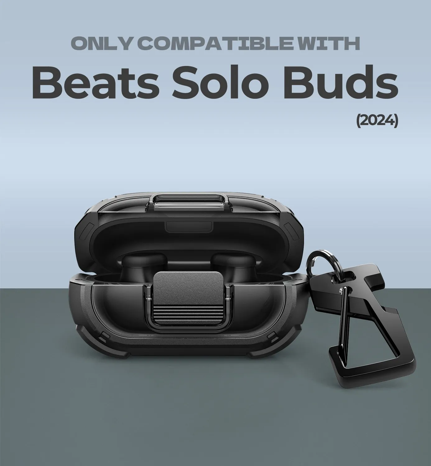 Dexnor Beats Solo Buds 2024 custodia nera antiurto portachiavi