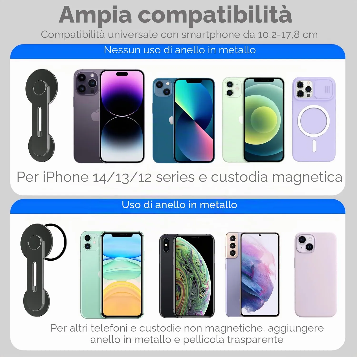 CloudValley supporto magnetico telefono laptop nero sottile